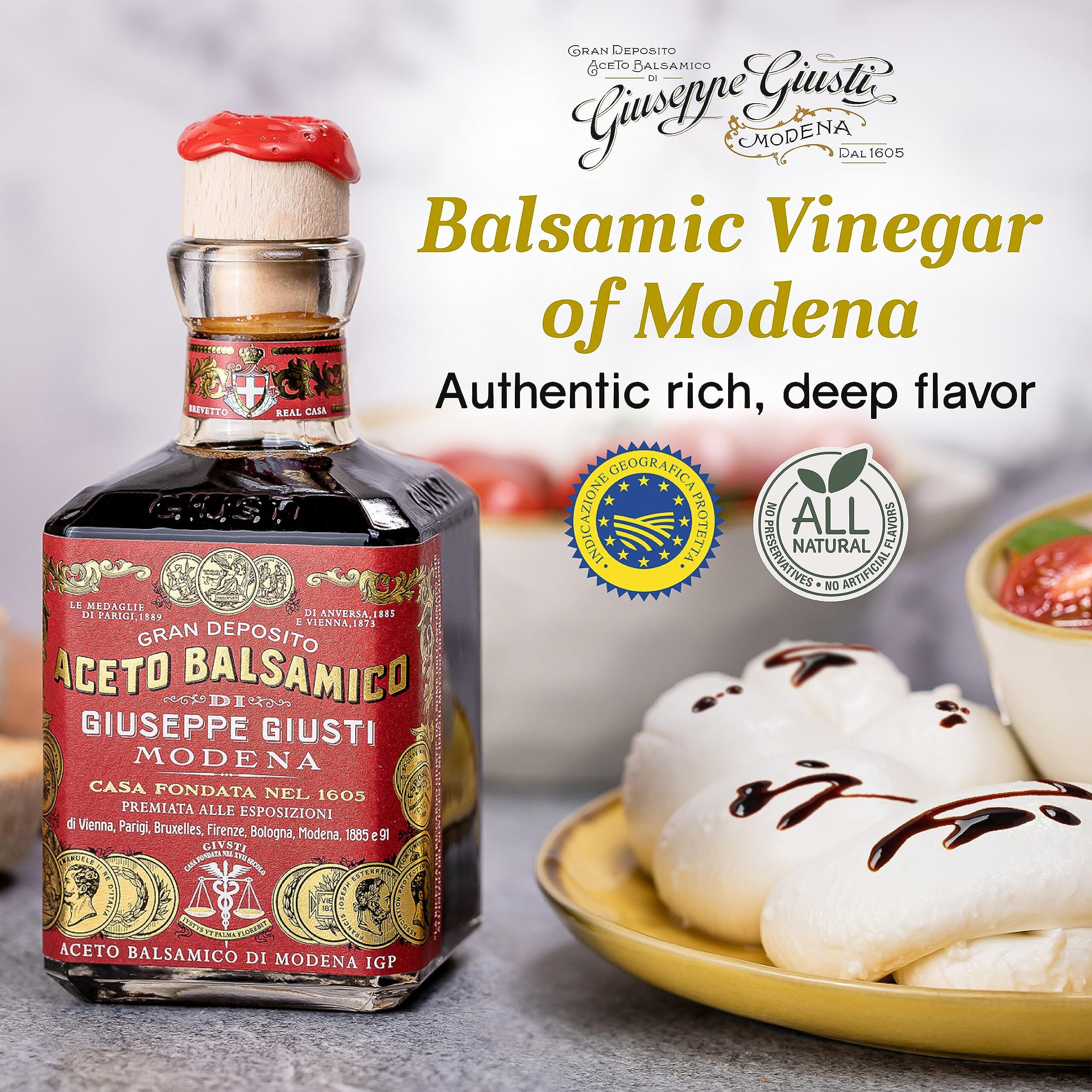 Giuseppe Giusti - Gran Deposito Aceto Balsamico Di Giuseppe Giusti Moderna - Italian Balsamic Wine Vinegar 8.45 Fl.Oz. (250Ml) - Pack Of 2