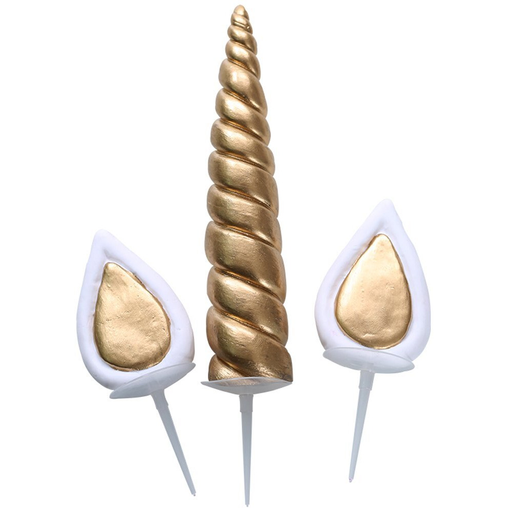 Yashell Topper, Reusable Gold Horn,Ears And Eyelashes Cake Value Set For Unicorn Party Decoration For Baby Shower,Weddin