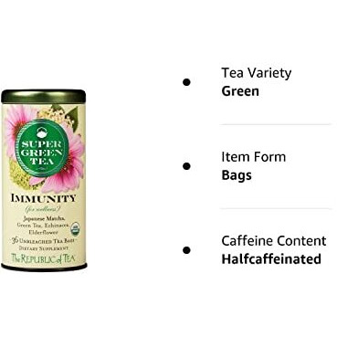The Republic Of Tea Organic Immunity Supergreen Tea, 36 Ct