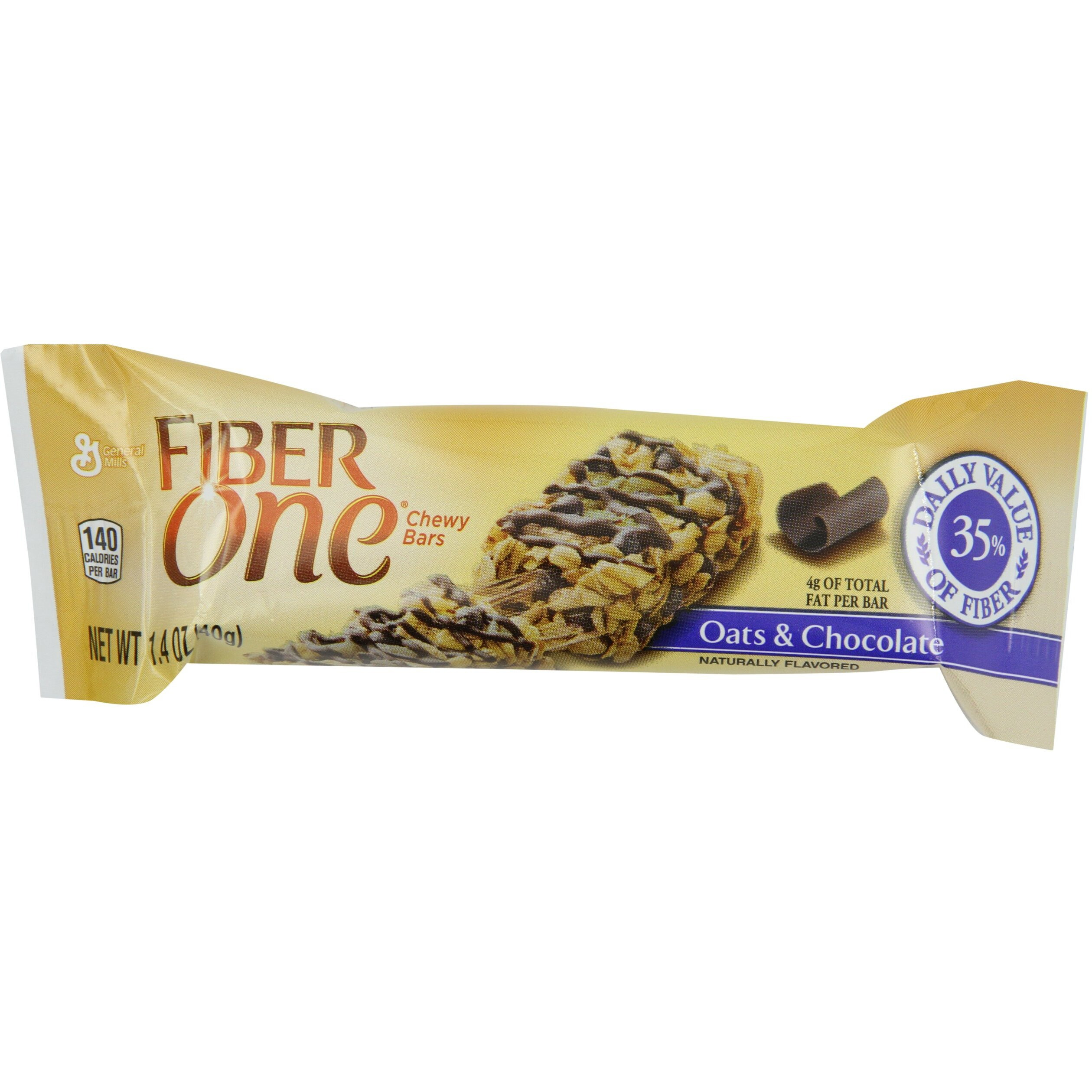 Fiber One Chewy Bars, Oats And Chocolate, 1.4 Oz, 16/Box