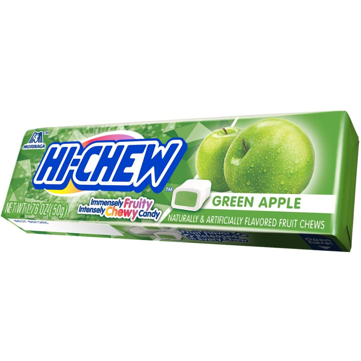 Hi-Chew Green Apple - Box Of 15 Sticks, 1.76Oz Ea | Unique Fun Soft & Chewy Taffy Candy | Immensely Juicy Fruit Flavors