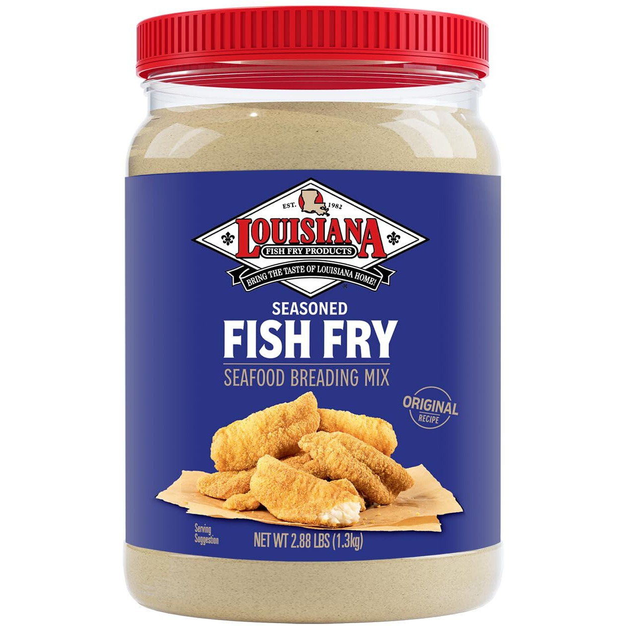 Louisiana Fish Fry Seasoned Fish Fry Seafood Breading Mix 2.88 Pound (Pack Of 1) - Season And Cook All Your Fish, Shrimp, Oysters, Vegetables, And More To Crispy Perfection