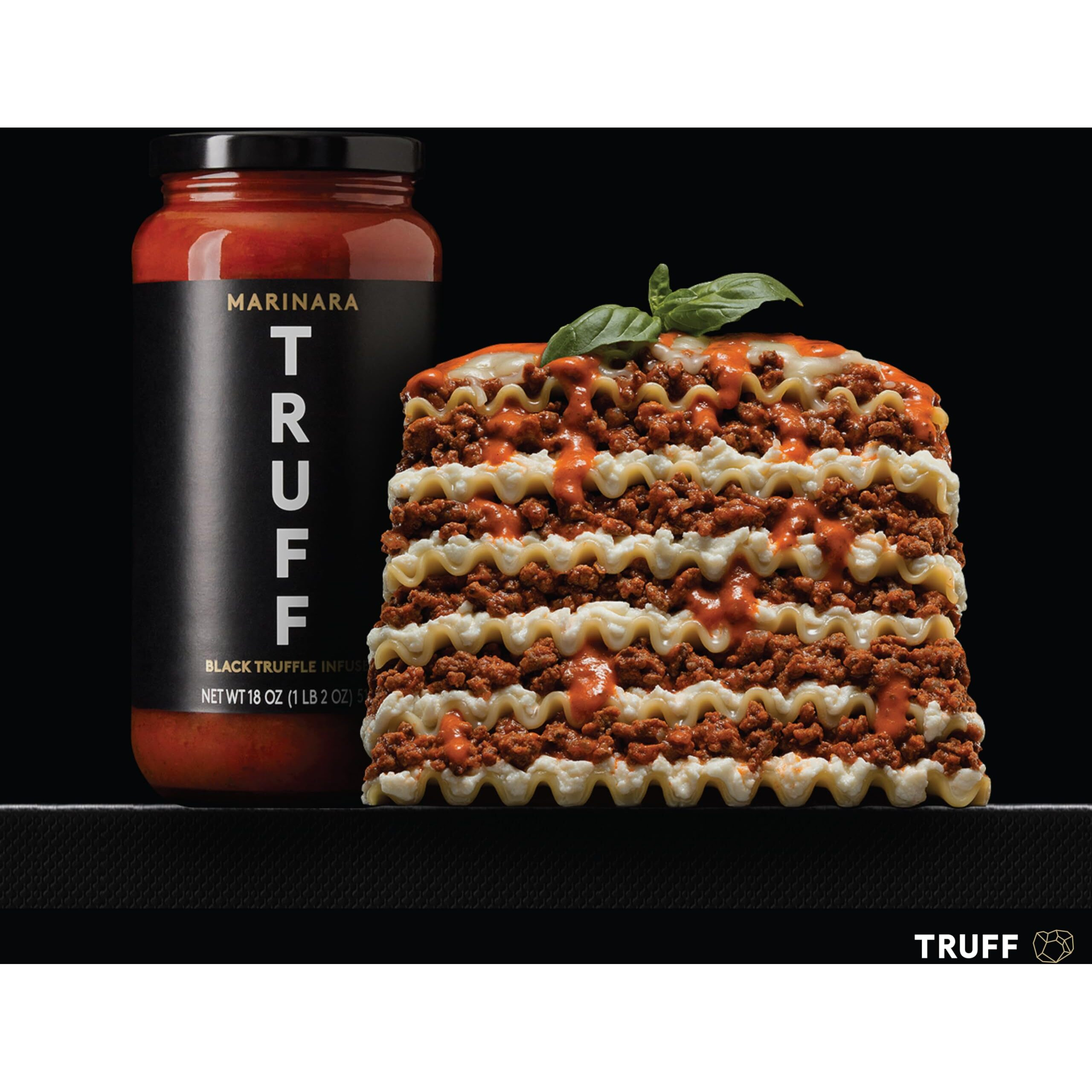 Truff Pasta Sauce Bundle, Black Truffle Marinara And Spicy Marinara | Flavorful Pair Of Regular And Spicy Tomato Sauce For Pasta, Pizza, And More | Non-Gmo, Vegan, Bundle Of 2