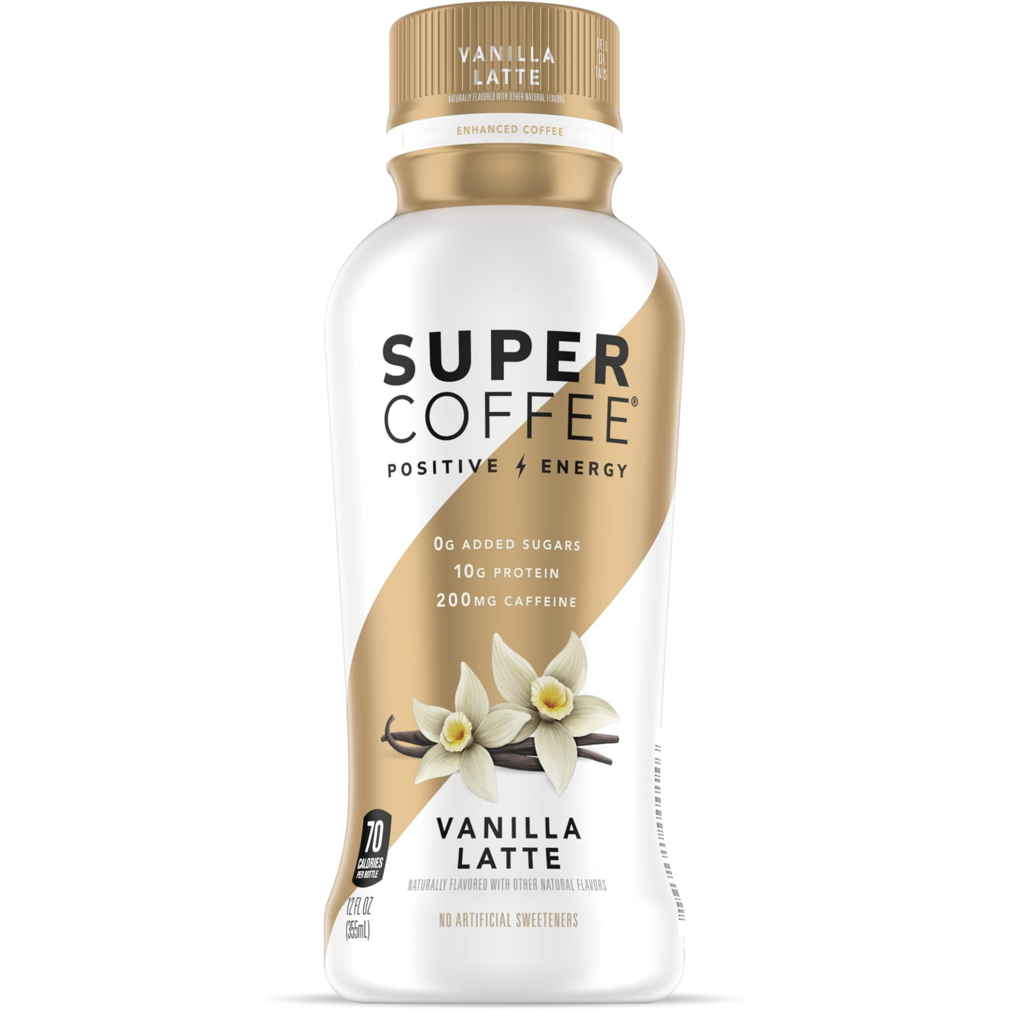 Super Coffee, Iced Keto Coffee (0G Added Sugar, 10G Protein, 70 Calories) [Vanilla Latte] 12 Fl Oz, 6 Pack | Iced Coffee, Protein Coffee, Coffee Drinks, Smart Coffee - Soyfree Glutenfree
