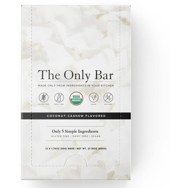 Truvani Plant Based Snack Bar | Coconut Cashew 12 Pack | 5G Protein | Usda Organic And Vegan | The Only Bar | Dairy, Soy, And Gluten Free | Individually Wrapped