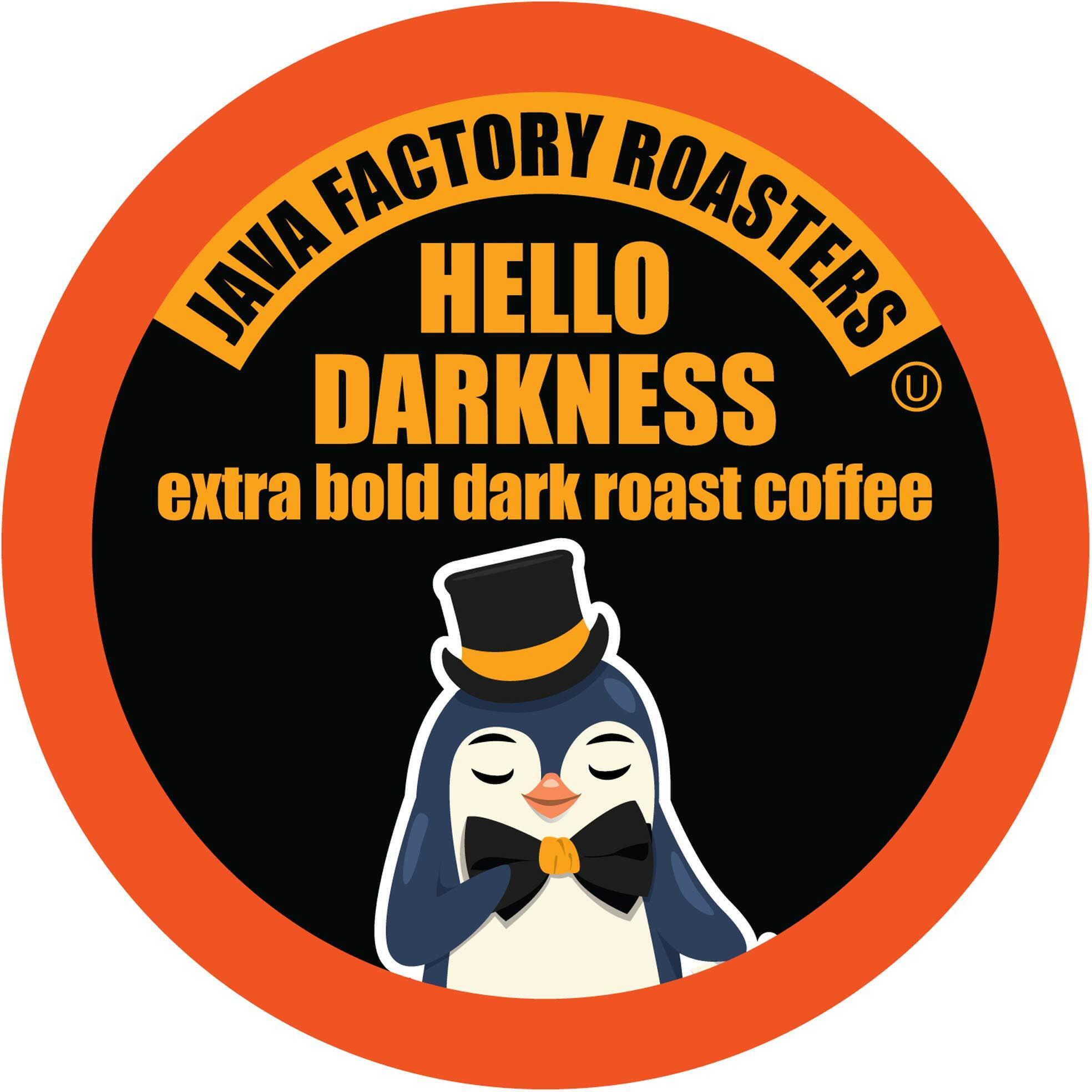 Java Factory Dark Roast Coffee Pods, Hello Darkness, 40 Count - Compatible With Keurig K Cup Brewers, Bold And Intense Coffee Flavor For Coffee Aficionados