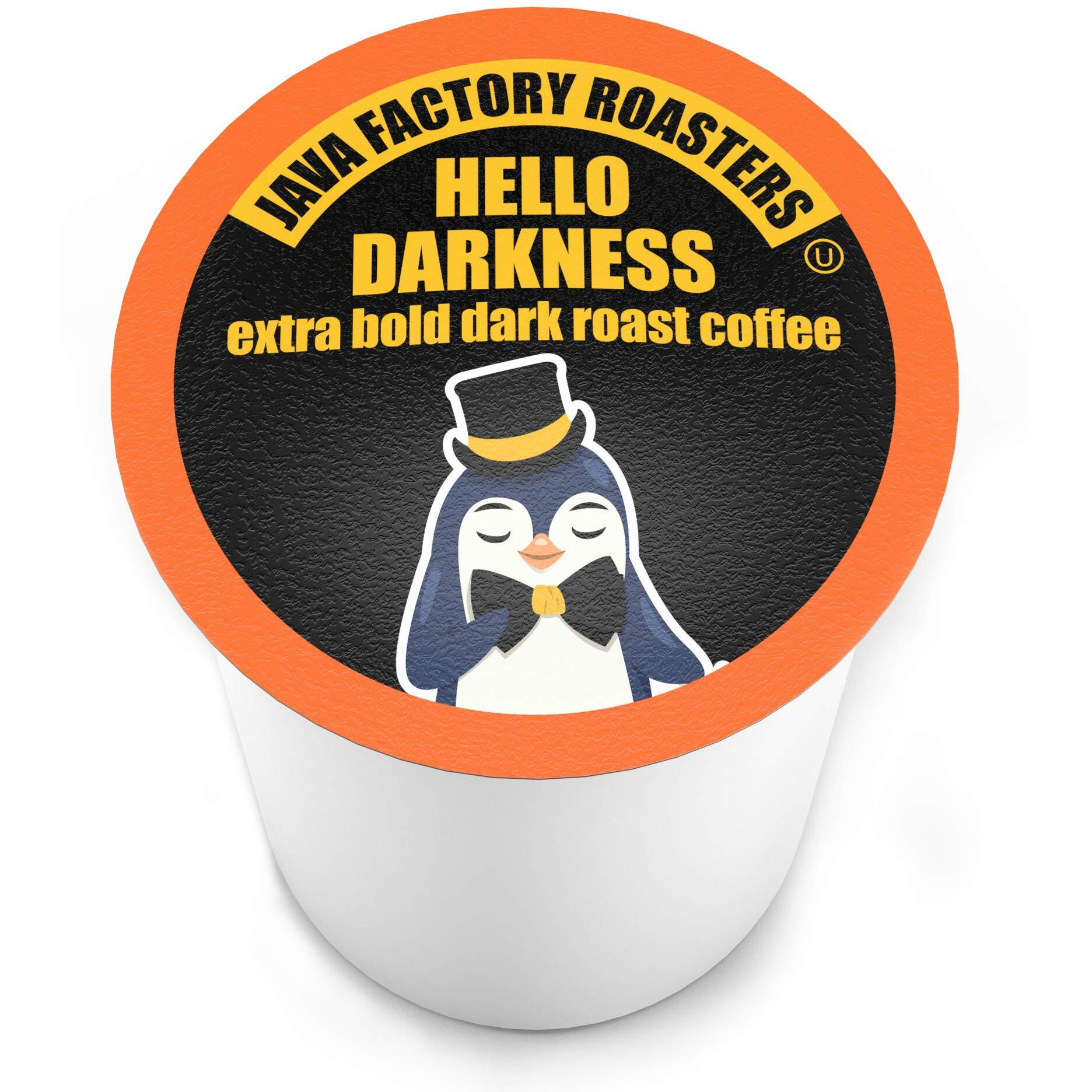 Java Factory Dark Roast Coffee Pods, Hello Darkness, 40 Count - Compatible With Keurig K Cup Brewers, Bold And Intense Coffee Flavor For Coffee Aficionados