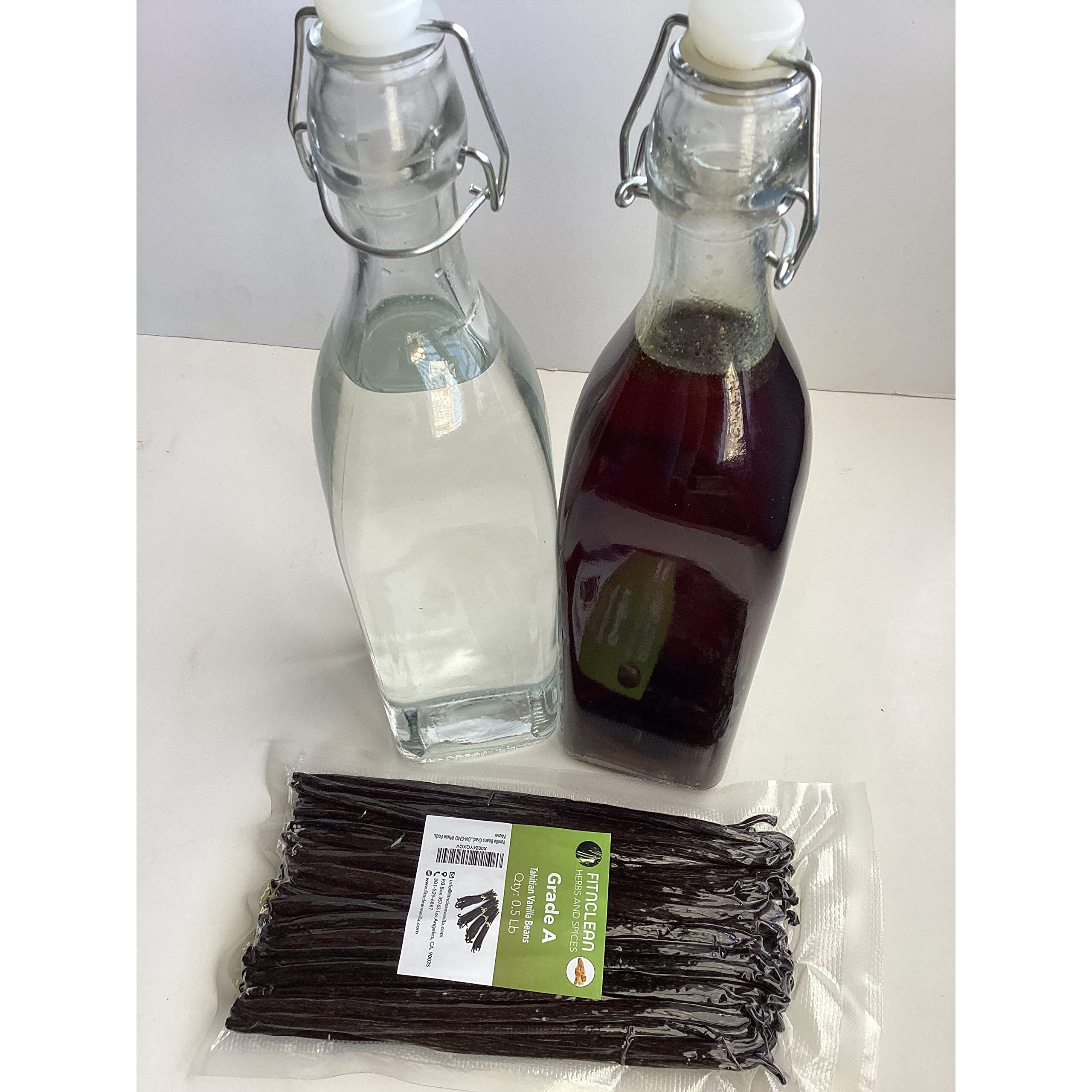 8Oz Vanilla Beans Grade A Tahitian 6""-7"" Bulk (1/2Lb) For Extract, Cooking And Baking By Fitnclean Vanilla| 0.5 Pound Fresh Gourment Natural Raw Non-Gmo Whole Pods.