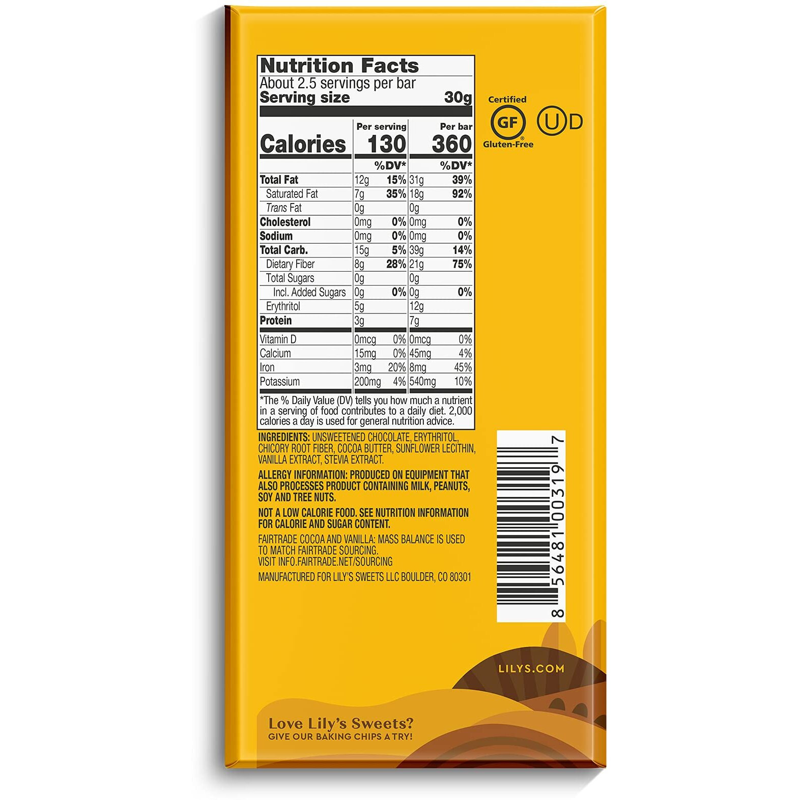 Variety 70% Dark Chocolate Bar Sampler By Lily's | Stevia Sweetened, No Added Sugar, Low-Carb, Keto Friendly | 70% Cocoa | Fair Trade, Gluten-Free & Non-Gmo | 2.8 Ounce, 4-Pack