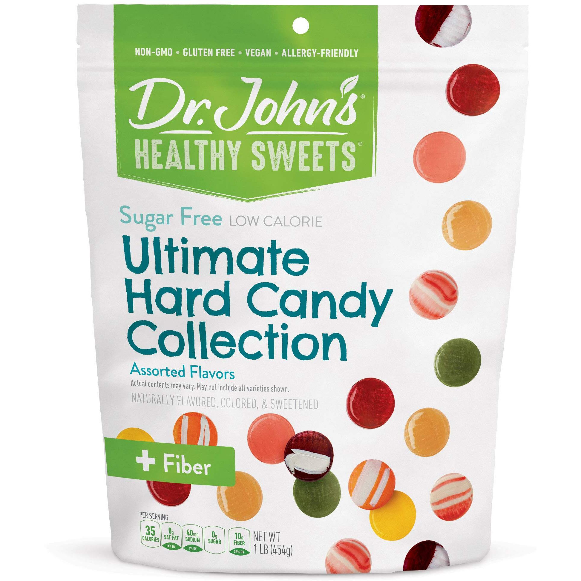 Dr. Johns Sugar Free Candy, Healthy Hard Candy With Zero Sugar, Low Calorie Snacks, Keto Friendly, Vegan, Gluten Free, Assorted Flavors, 100 Count, 1 Lb