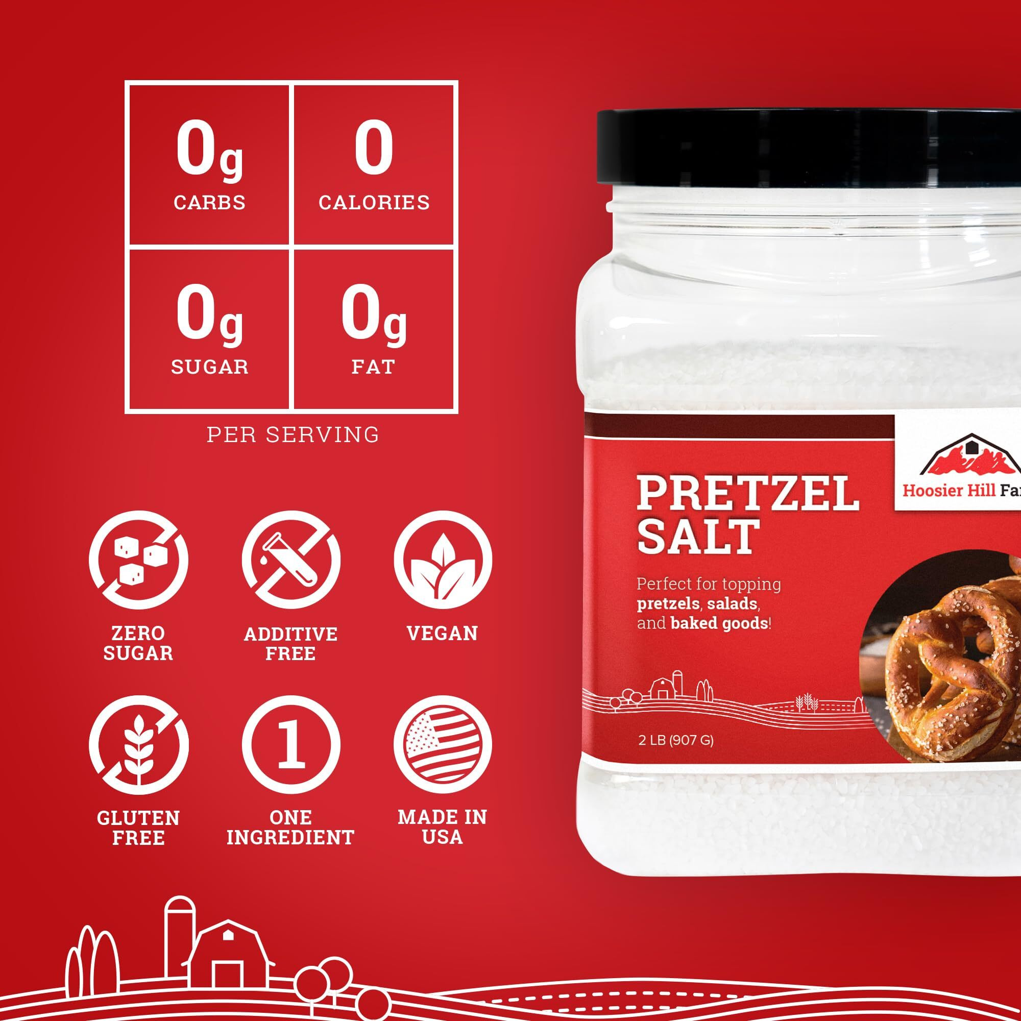 Hoosier Hill Farm Coarse Pretzel Salt, 2Lb (Pack Of 1)