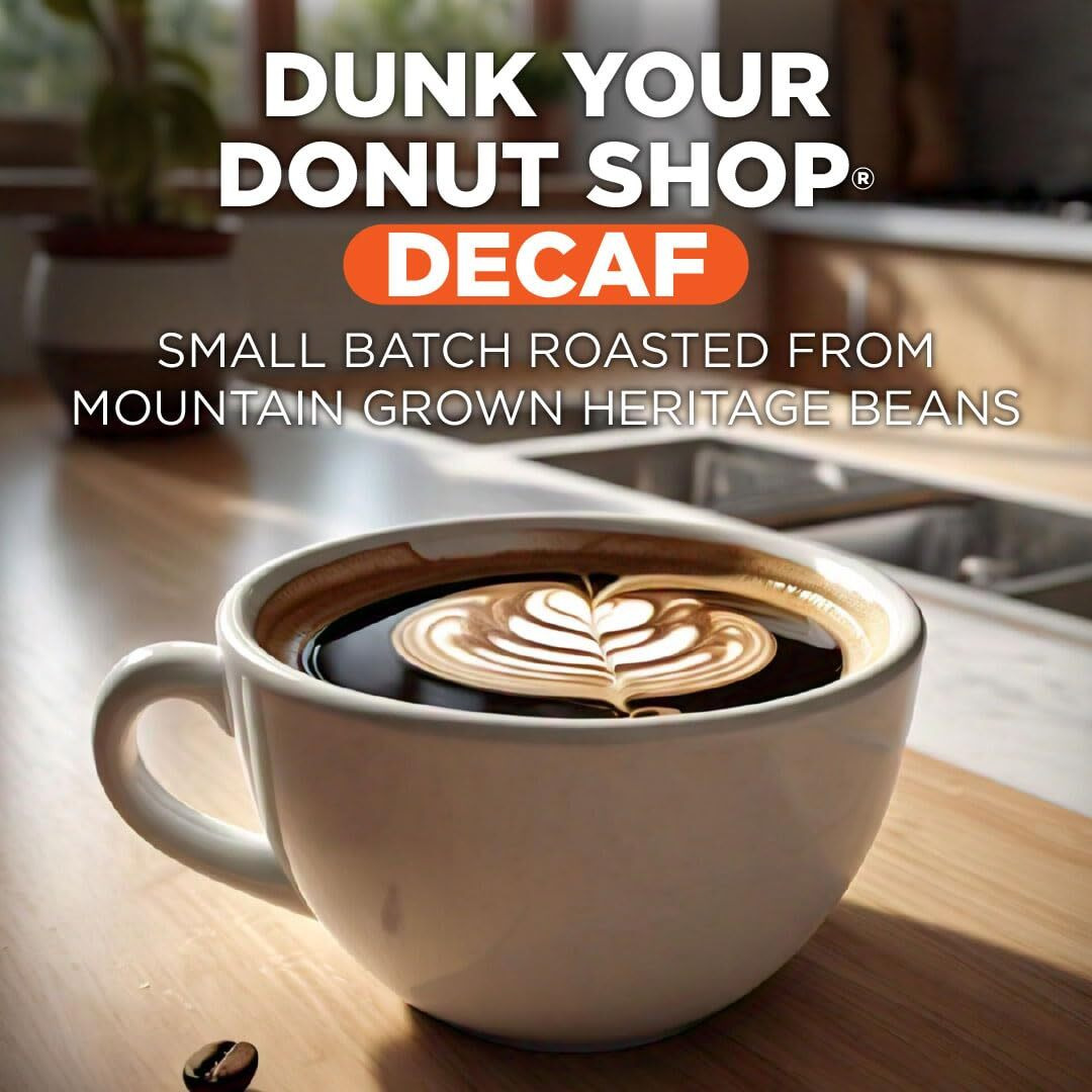 Maud's Decaf Donut Shop Coffee Pods, 100 Ct | Decaf Dunk Your Donut Shop | 100% Arabica Light Roast Decaffeinated Coffee | Solar Energy Produced Recyclable Pods Compatible With Keurig K Cups Maker