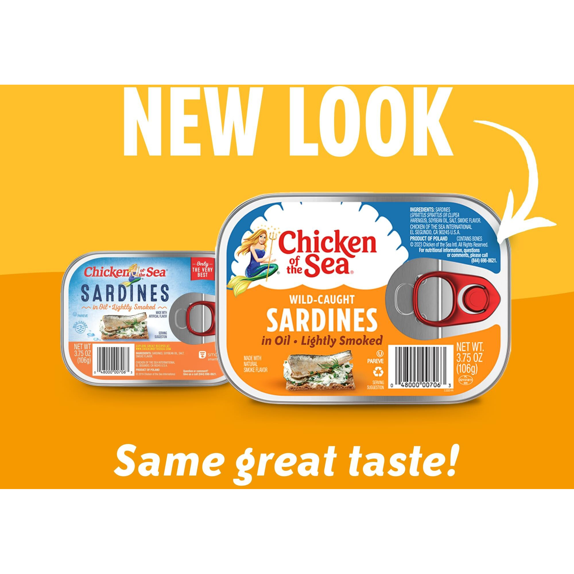 Chicken Of The Sea Lightly Smoked Sardines In Oil, 3.75 Ounce Cans (Pack Of 18), Wild Caught Canned Sardines