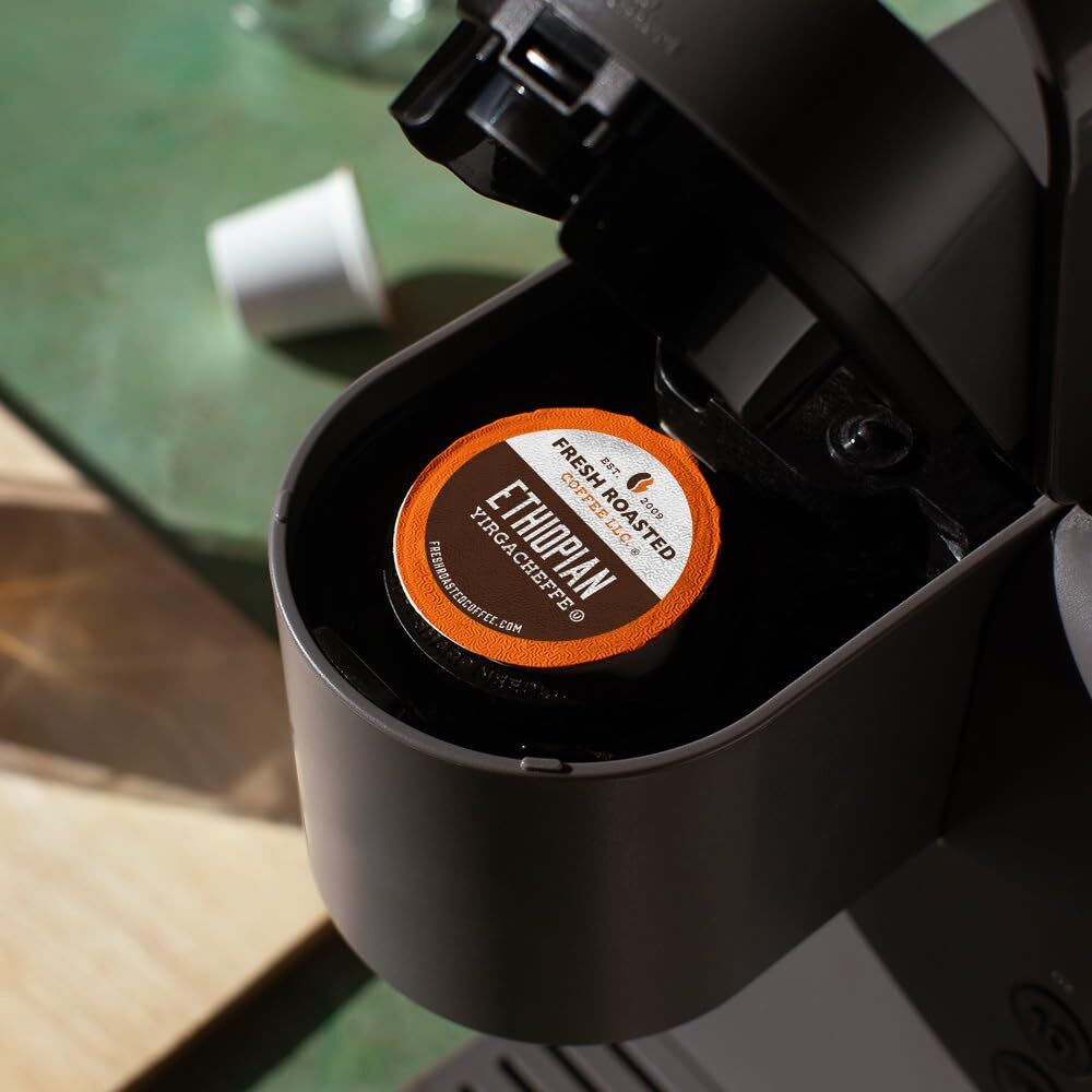 Fresh Roasted Coffee, Ethiopian Yirgacheffe Kochere, Medium Roast, Kosher, K-Cup Compatible, 96 Pods