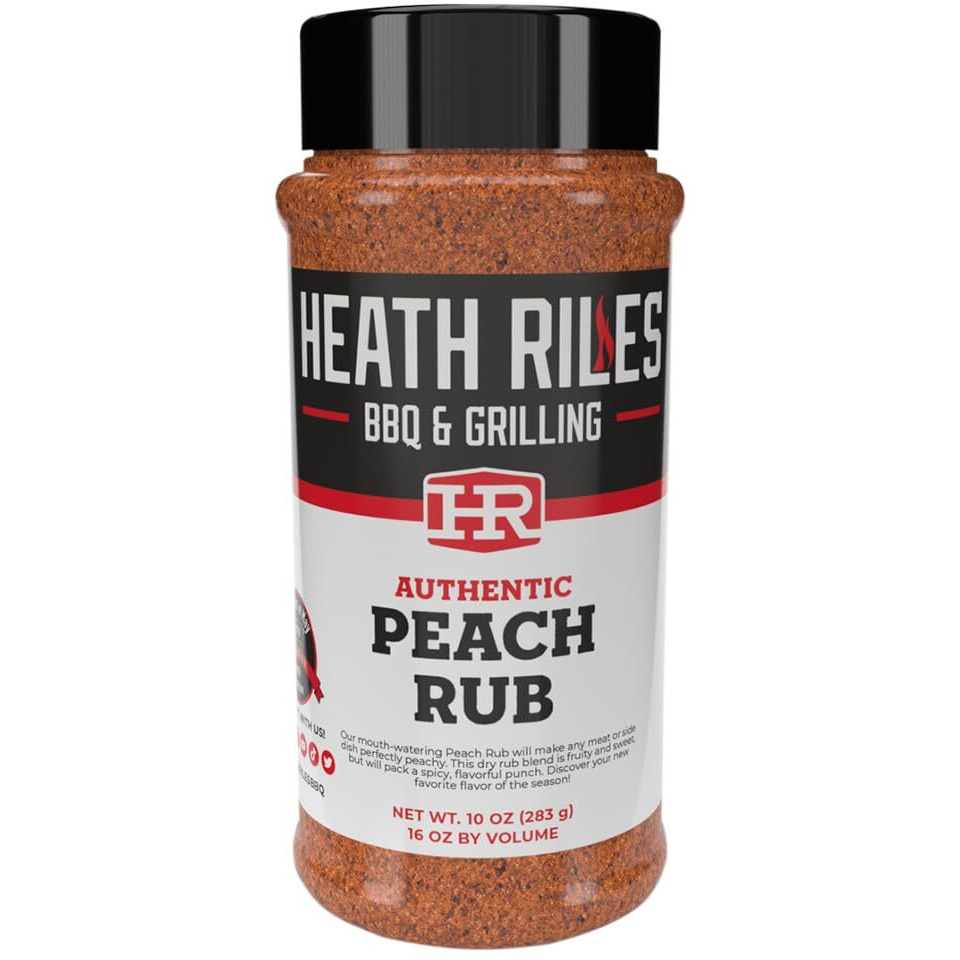 Heath Riles Bbq Rub - Peach Bbq Seasoning Rub, Champion Pitmaster Recipe, Legendary Bbq Rubs For Smoking & Grilling, 70+ Bbq Championships, 10 Oz.