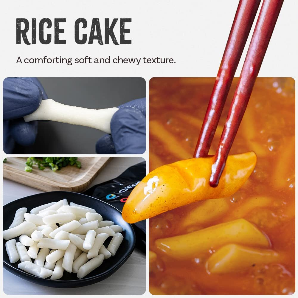 Chung Jung One O'Food Rose Spicy Carbonara Tteokbokki, Gluten-Free Korean Rice Cakes, Authentic Spicy Korean Street Food Snack, Perfect With Cheese And Ramen Noodles, Ready To Eat, No Msg, No Corn Syrup, Pack Of 2