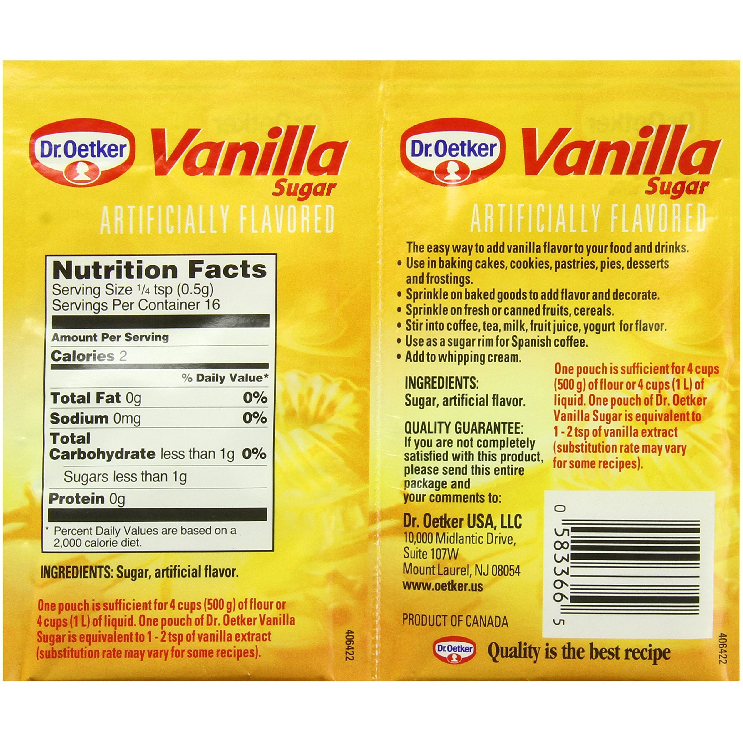 Dr. Oetker Vanilla Sugar, .32 Oz., 12 Count