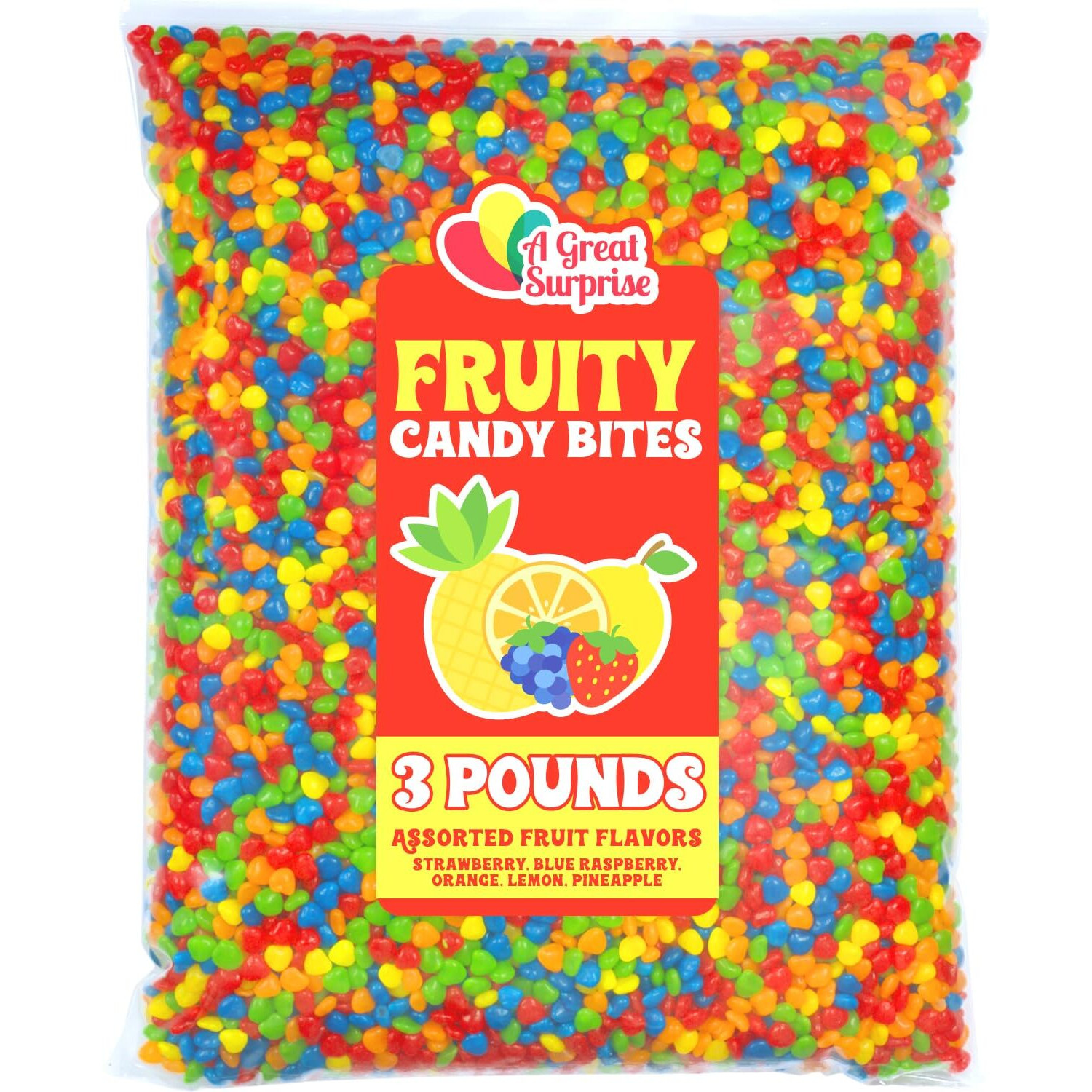 Fruit Flavored Imperials - 3 Pounds - Bulk Candy For Candy Machine - Unwrapped Bulk Rainbow Candies - Colorful Candies For Candy Buffet - Bulk Unwrapped Candy For Gumball Machine Refills, Birthdays, Party Favors