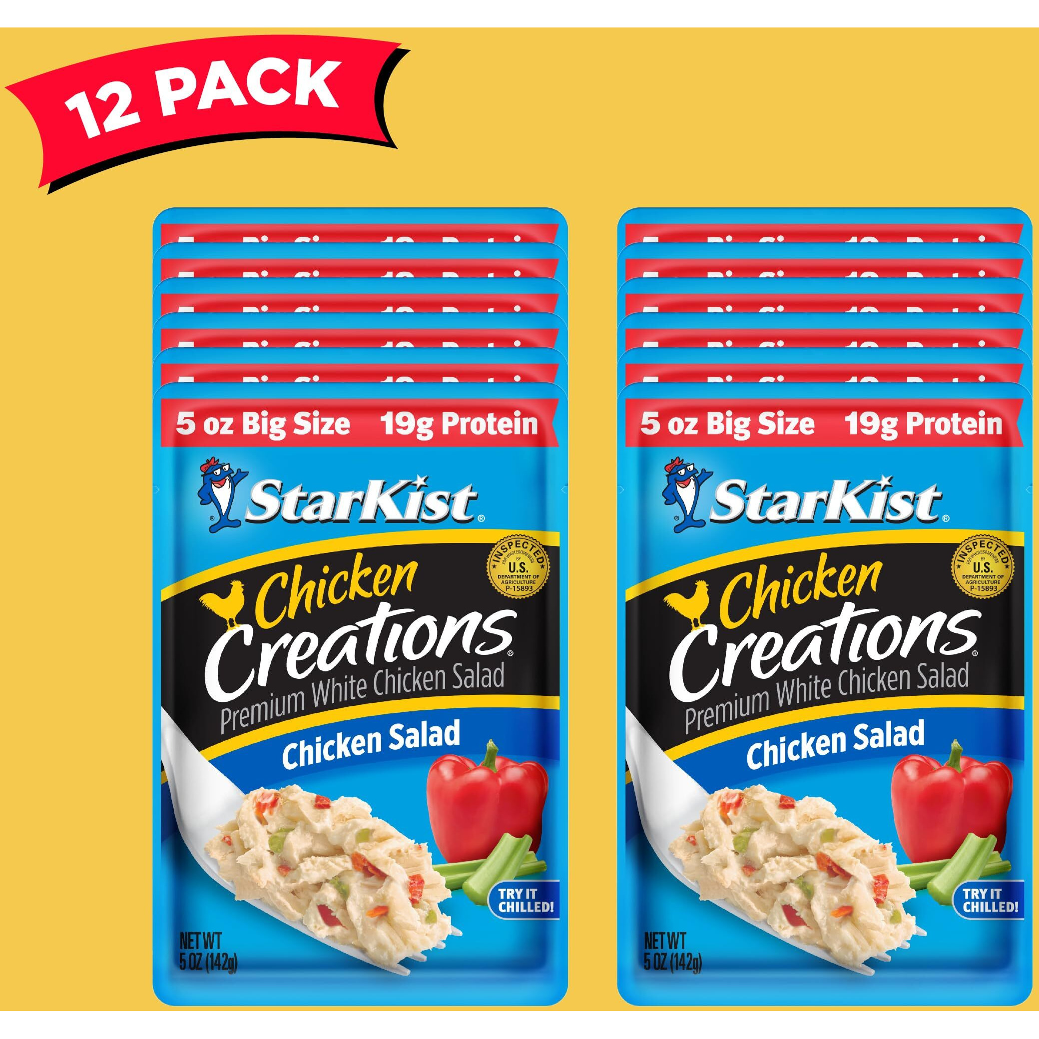 Starkist Chicken Creations Chicken Salad, 5 Oz Pouch Big Size    (Pack Of 12)