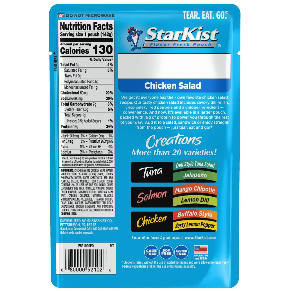 Starkist Chicken Creations Chicken Salad, 5 Oz Pouch Big Size    (Pack Of 12)