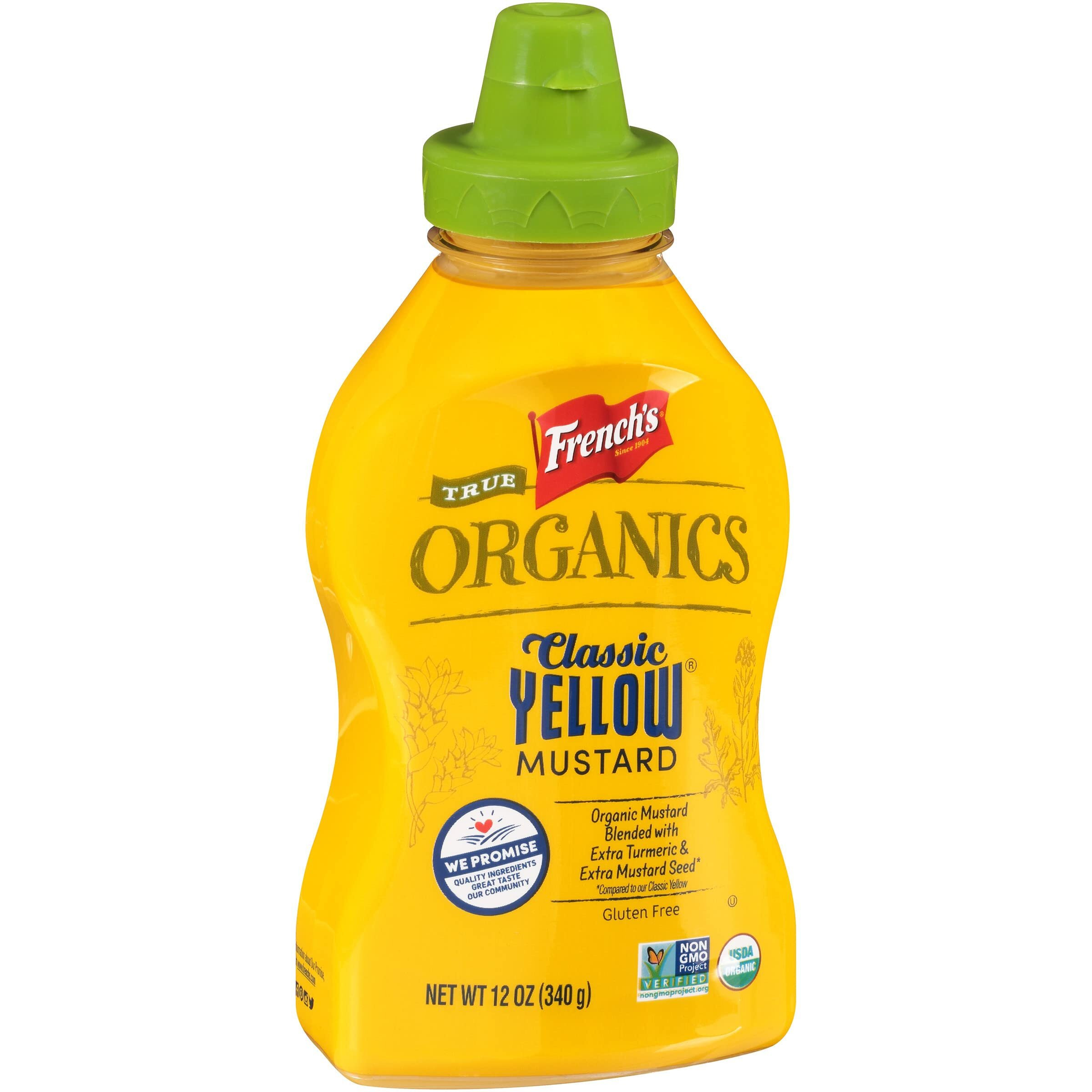French's True Organics Classic Yellow Mustard, 12 Oz (Pack Of 12)