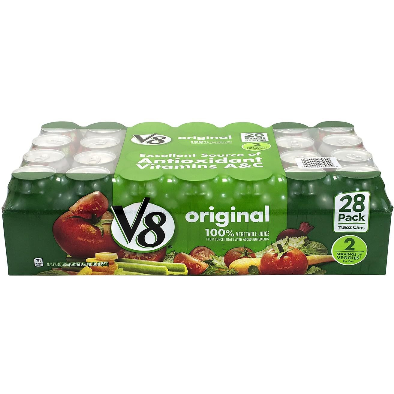 V8 100% Vegetable Juice, 11.5 Ounce (28 Cans)