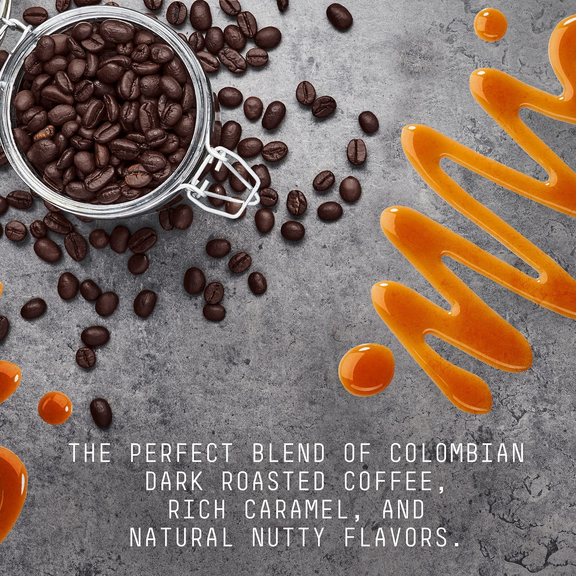 Stone Street Cold Brew Flavored Coffee, Natural Caramel Nut Flavor, Low Acid, 100% Colombian, Gourmet Coffee, Coarse Ground, Dark Roast, 1 Lb