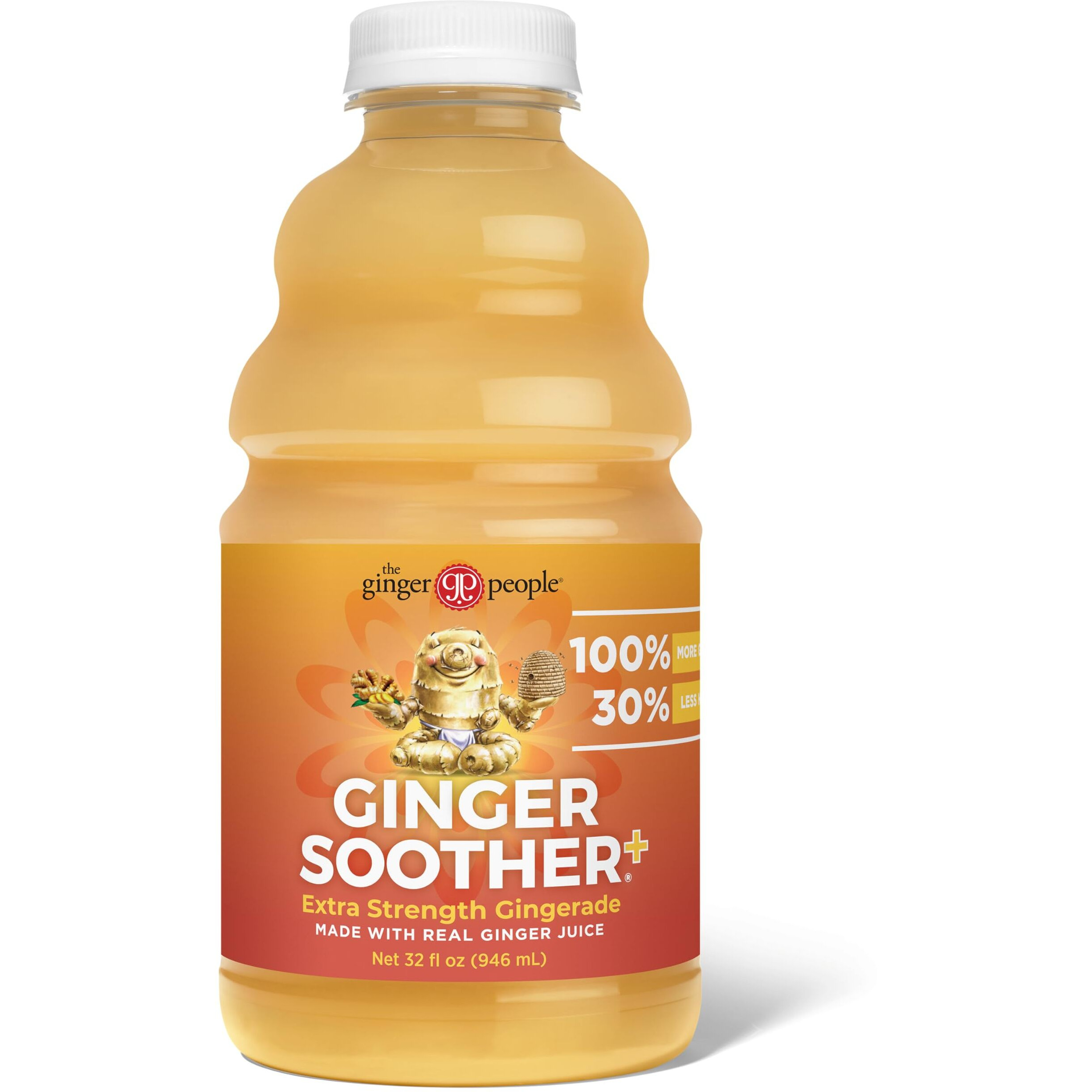 Extra Strength Gingerade, Ginger Soother By The Ginger People - Ginger Flavor, Premium Quality Ginger Juice, 32 Fl Oz Bottle - Pack Of 1