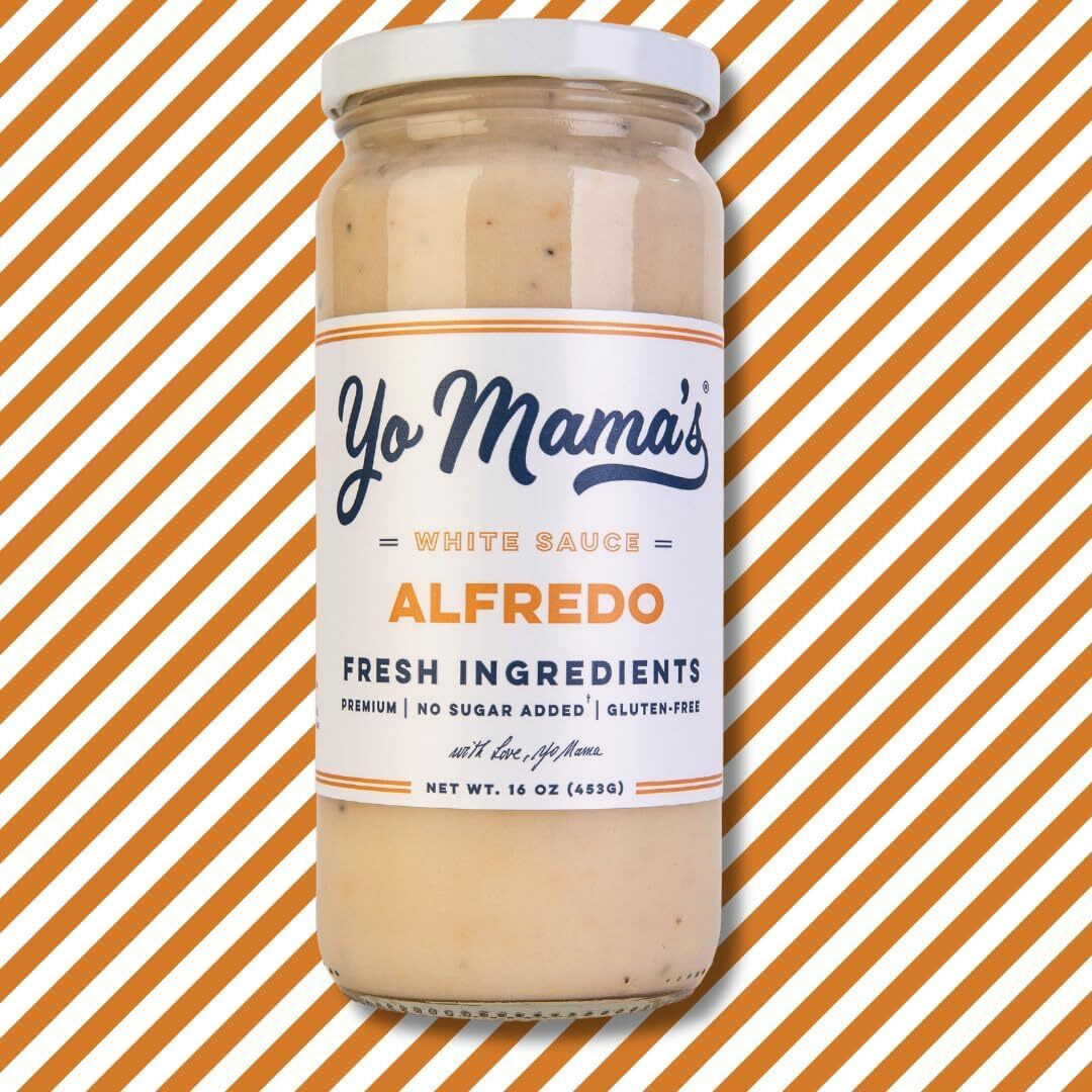 Yo Mamas Foods Gourmet Keto Classic Alfredo Pasta Sauce | (3) 16 Ounce Glass Bottles | Low Carb, Paleo, Gluten Free, Low Calorie And Is Made With Only The Freshest Ingredients