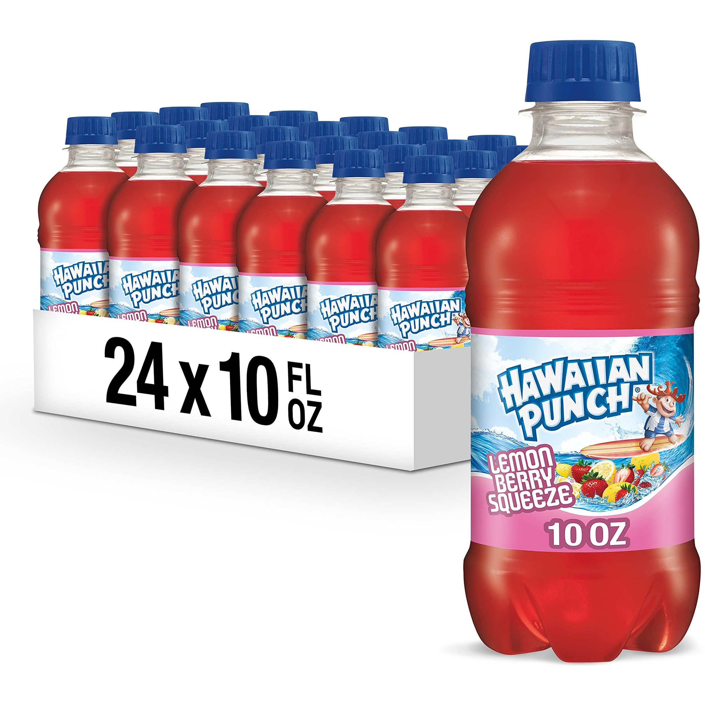 Hawaiian Punch Lemon Berry Squeeze Fruit Juice Drink, 10 Fl Oz Bottles, 24 Count (4 Packs Of 6), Ready-To-Drink, On-The-Go, Caffeine-Free, Carbonation-Free, Gluten-Free, Excellent Source Of Vitamin C