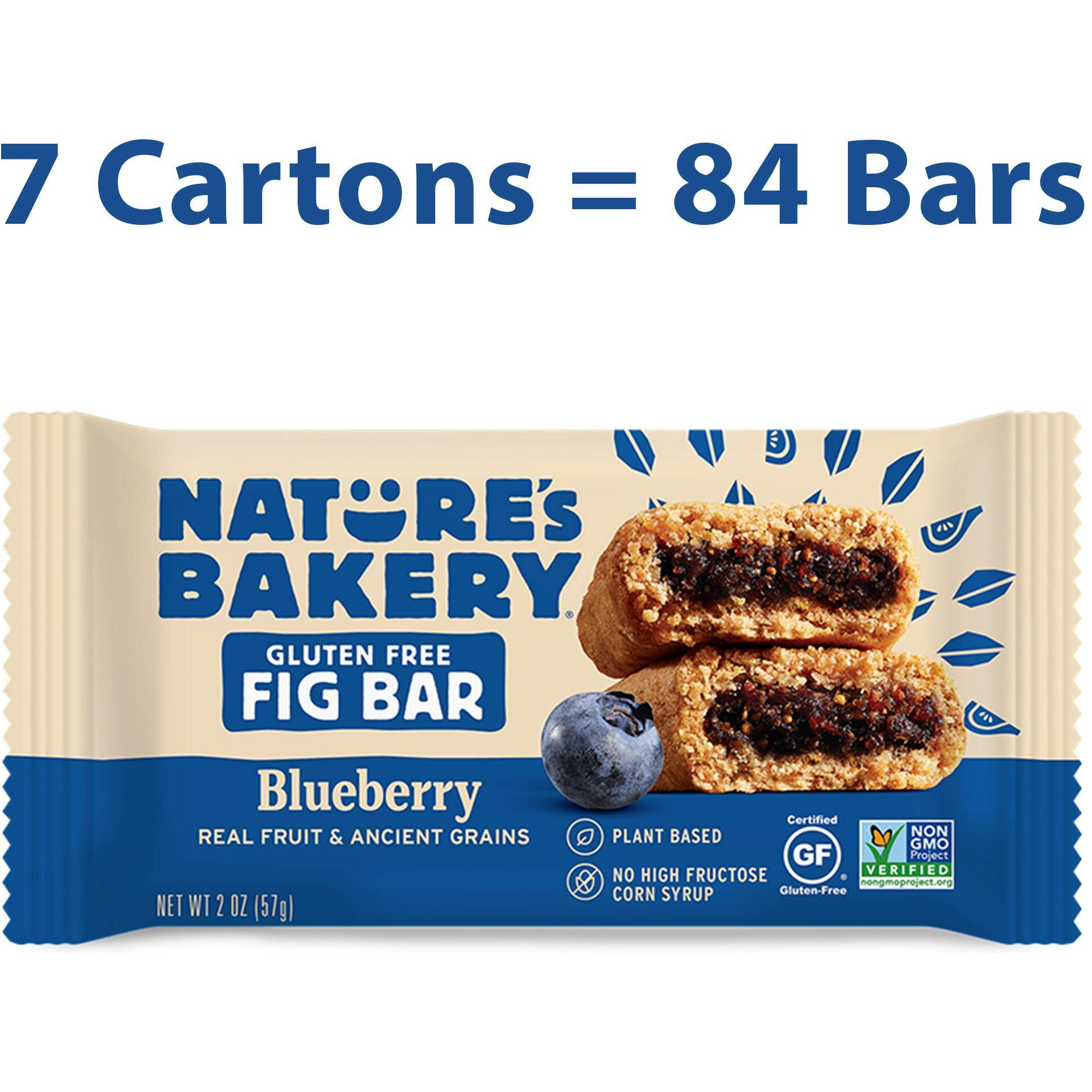 Nature's Bakery Gluten Free Fig Bars, Blueberry, Real Fruit, Vegan, Non-Gmo, Snack Bar, 12 Count (Pack Of 7)