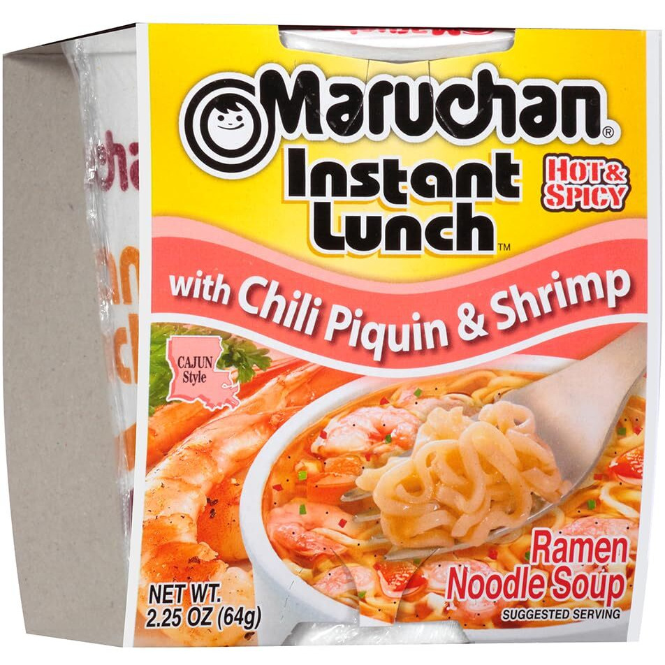 Maruchan Instant Lunch Chili Piquin & Shrimp, 2.25 Oz, Pack Of 12