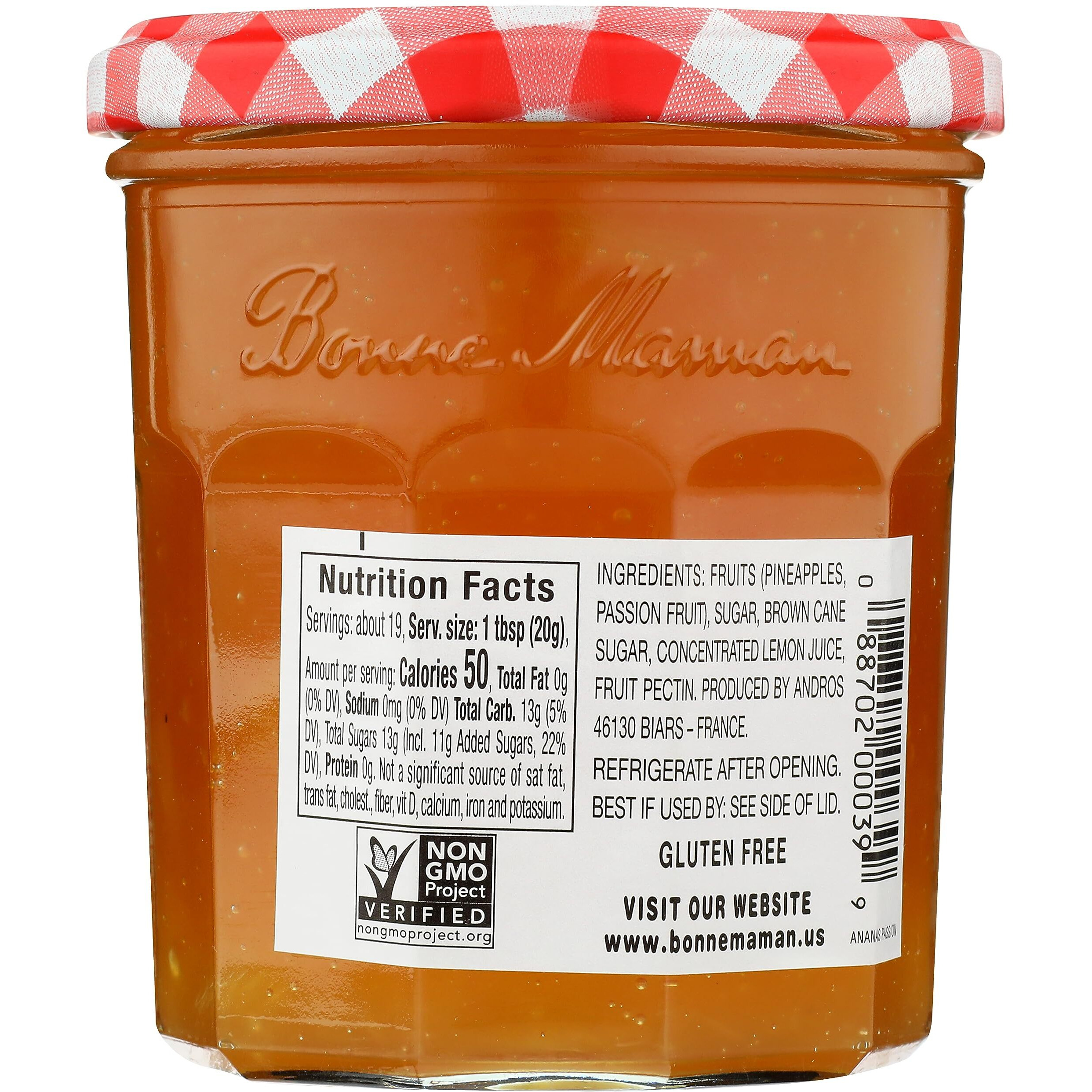 Bonne Maman Summer Variety Pack (Pineapple-Passion Fruit Preserves, Mango-Peach Preserves, Lemon Curd), Pack Of 3