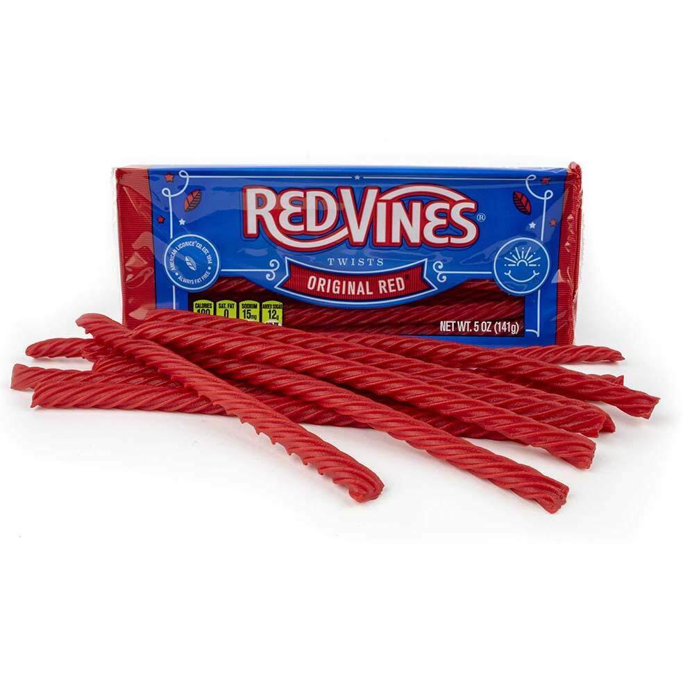 Red Vines Licorice Twists, Original Red Flavor, Soft & Chewy Candy, 5Oz Tray (24 Pack)
