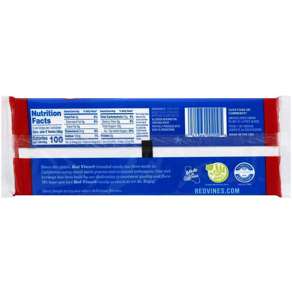 Red Vines Licorice Twists, Original Red Flavor, Soft & Chewy Candy, 5Oz Tray (24 Pack)