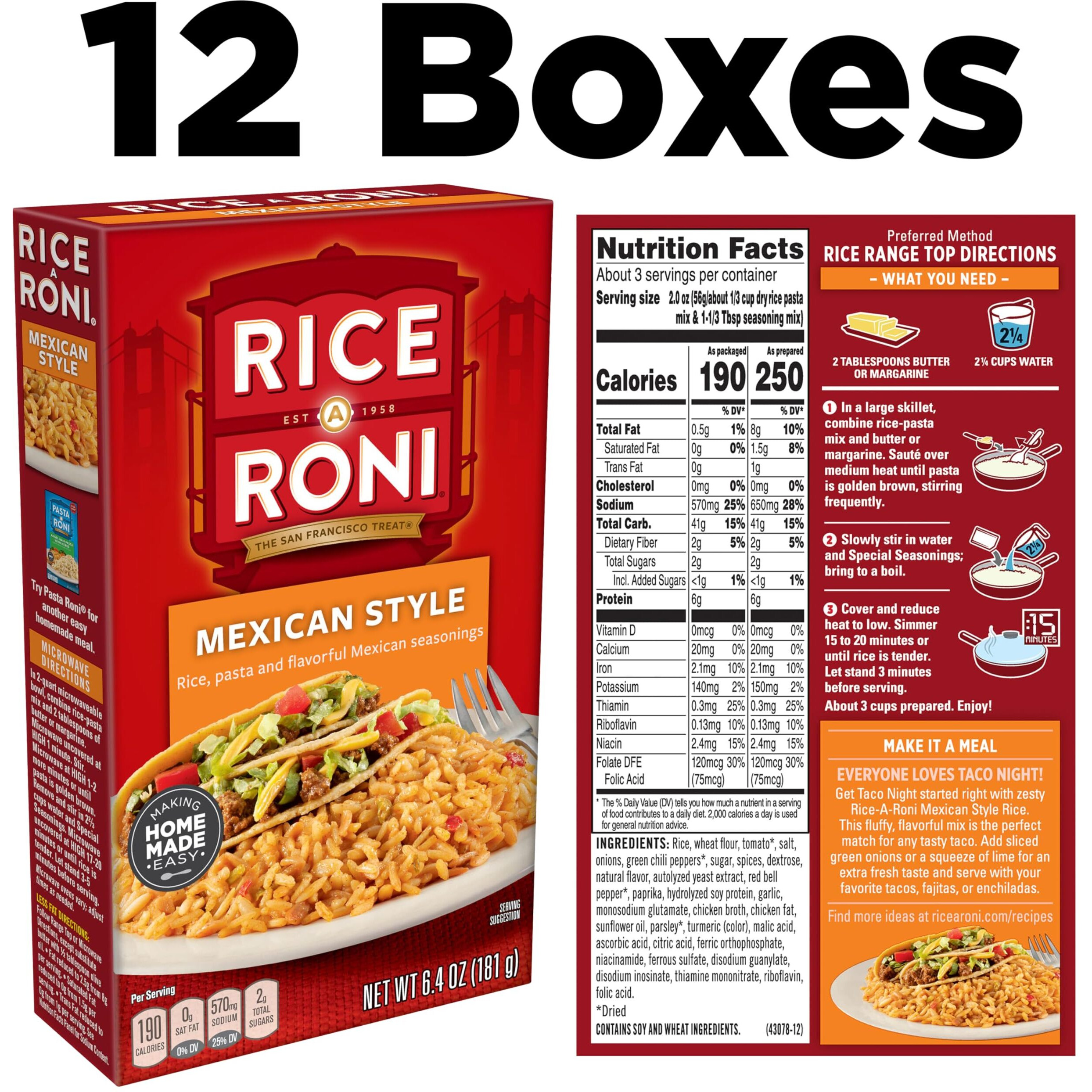 Rice-A-Roni Mexican Style 6.4 Oz (12 Pack)