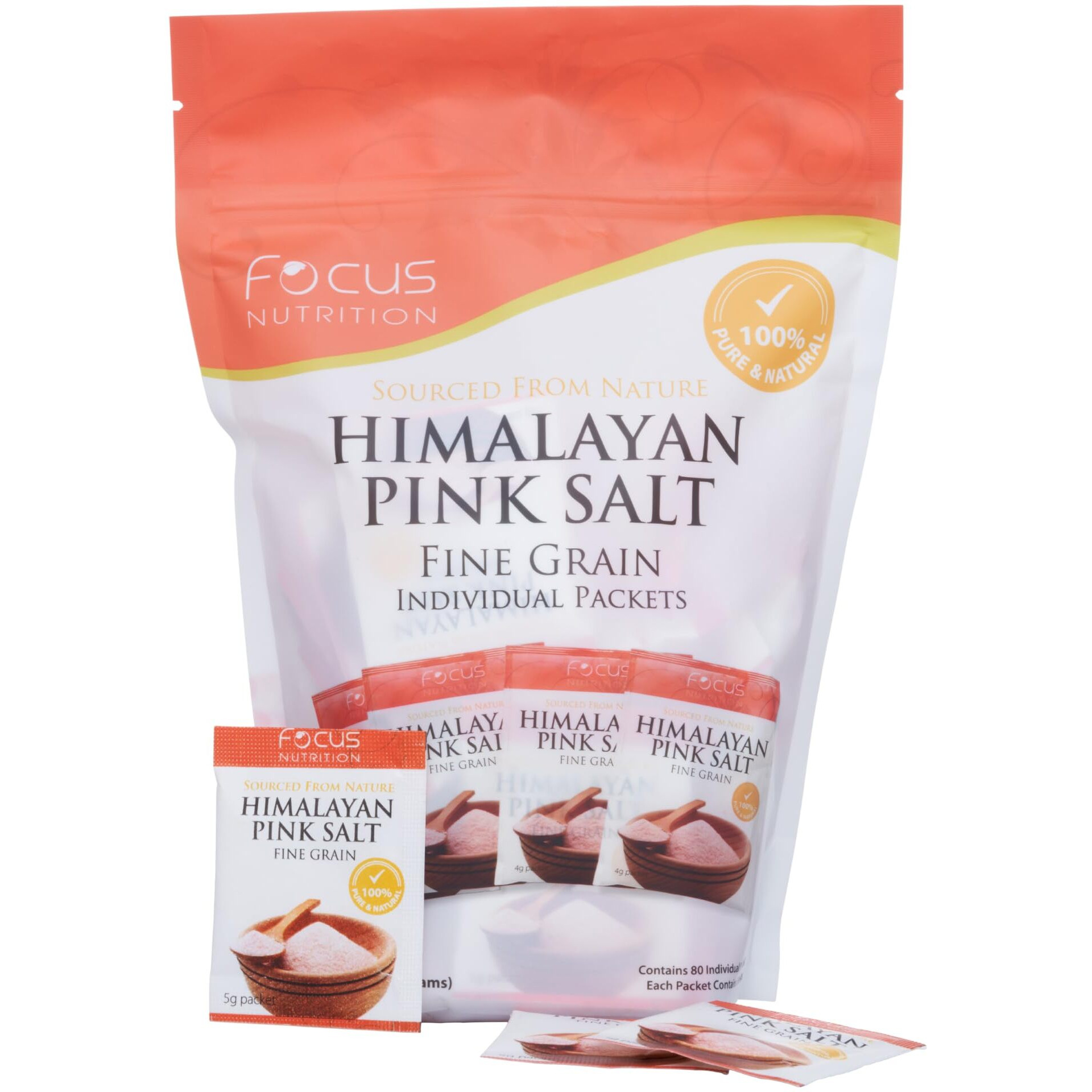 Focus Nutrition Himalayan Pink Salt 80 Single Serve Salt Packets