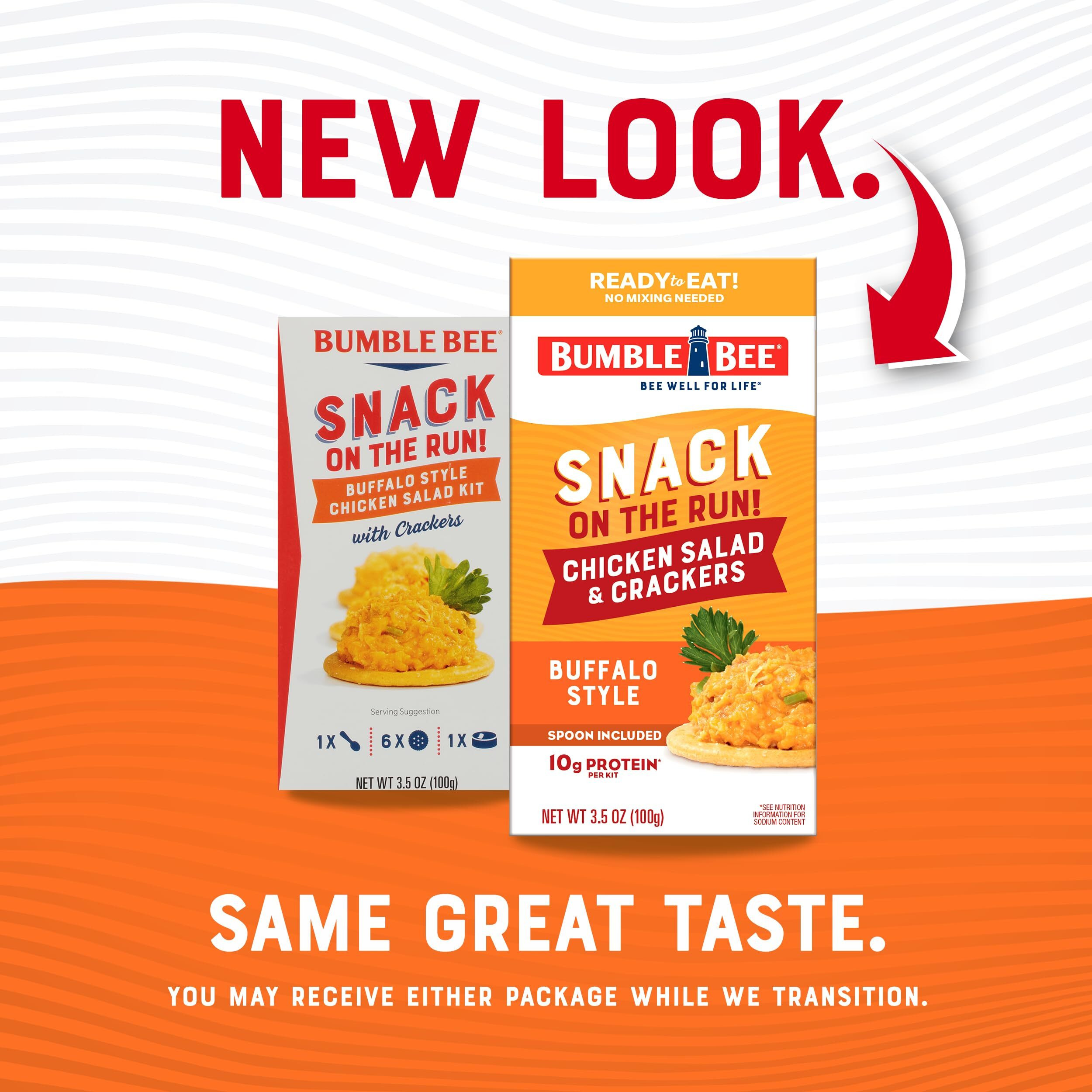 Bumble Bee Snack On The Run Buffalo Chicken Salad With Crackers Kit, 3.5 Oz (Pack Of 12) - Ready To Eat, Spoon Included - Shelf Stable & Convenient Protein Snack