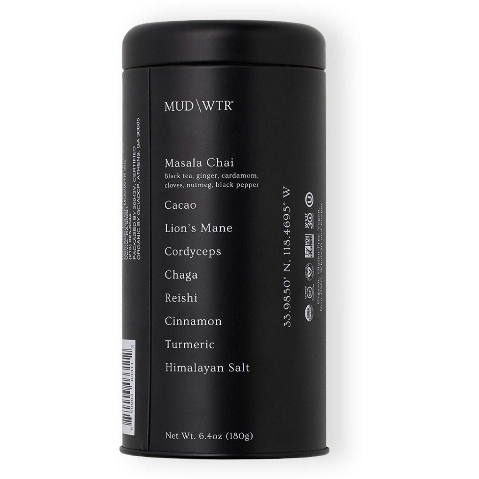 Mud Wtr - 30 Serving Rise (180G) Mushroom-Based Coffee Alternative, Low Caffeine & Organic Ingredients, Vegan, Gluten Free, Non-Gmo Whole30 Approved