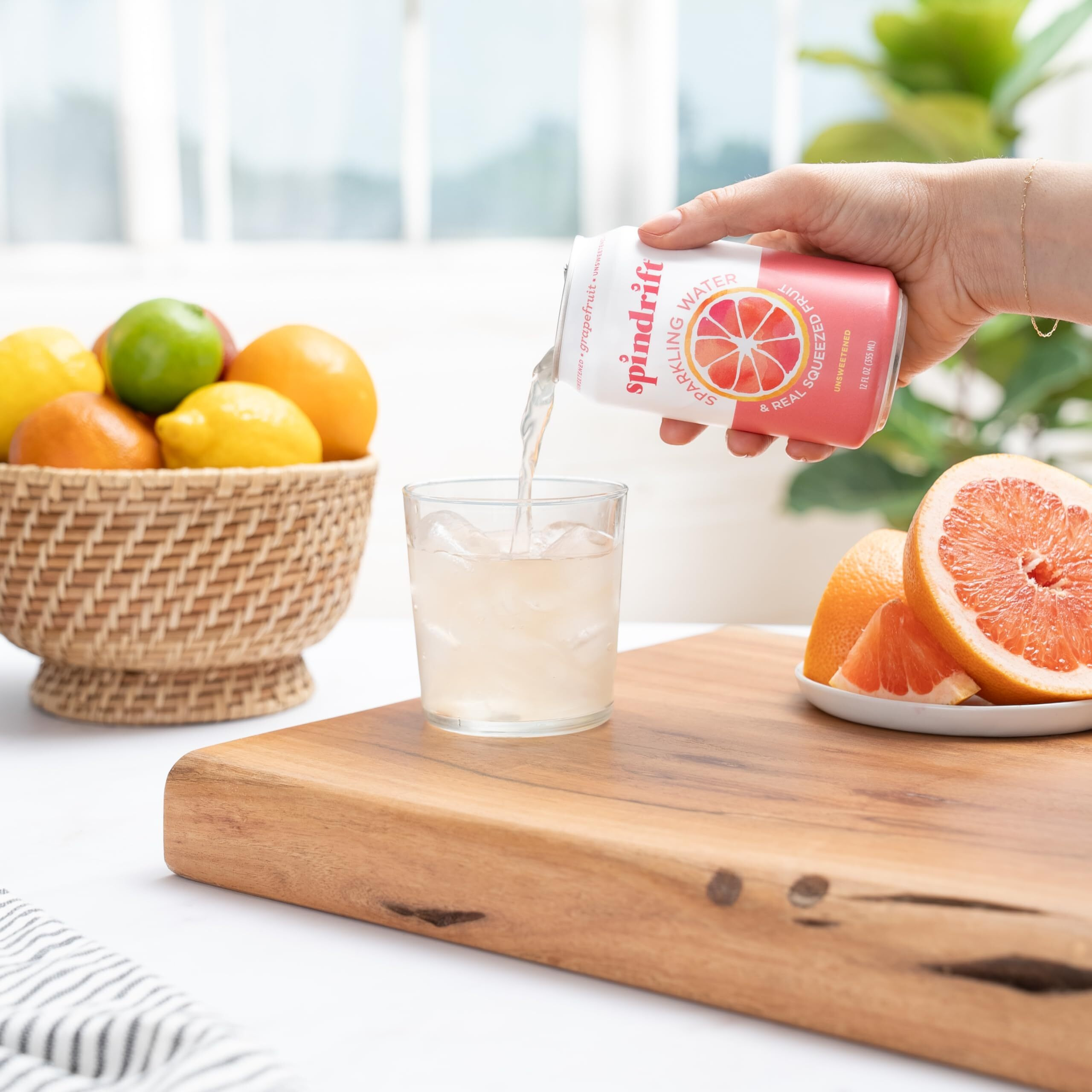 Spindrift Sparkling Water, Grapefruit Flavored, Made With Real Squeezed Fruit, (Only 15 Calories Per Can), 12 Fl Oz (Pack Of 24)