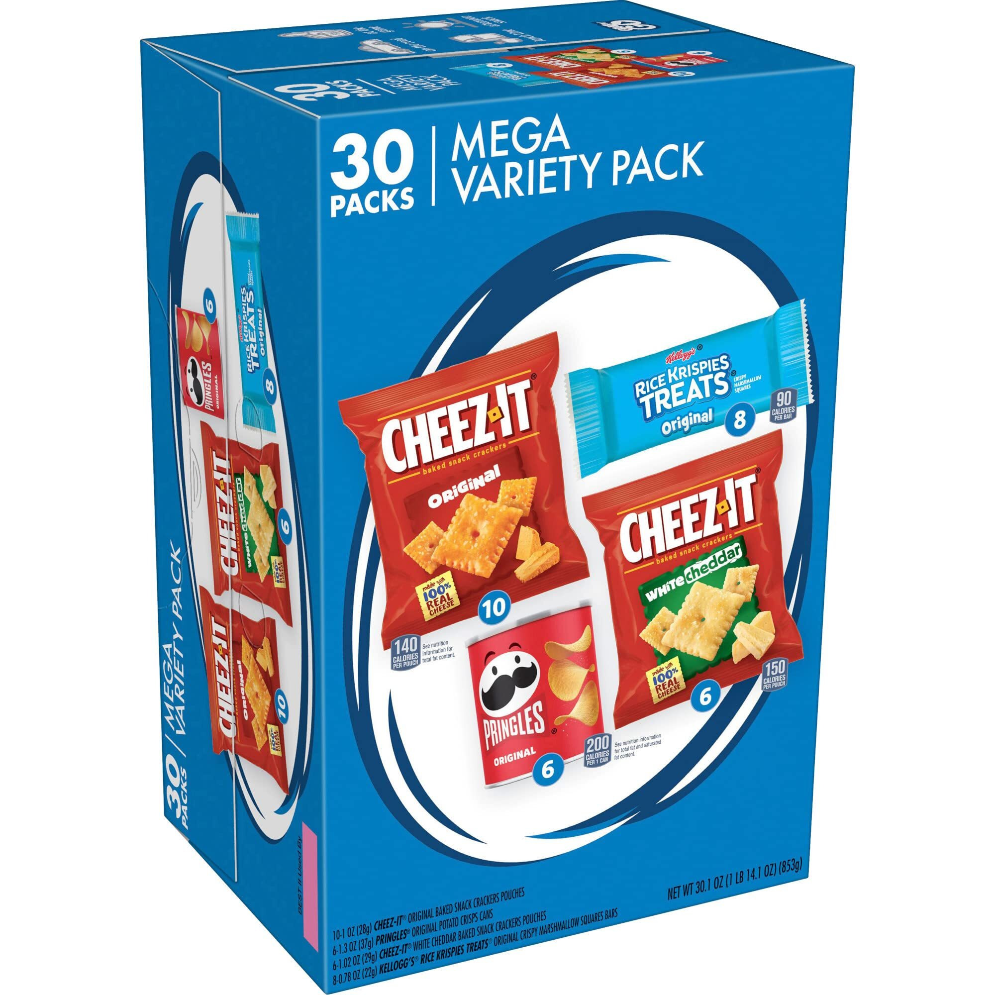 Kellogg's Snacks, Lunch Snacks, Kids Snacks, Mega Pack, Variety Pack, 30.1Oz Box (30 Packs)