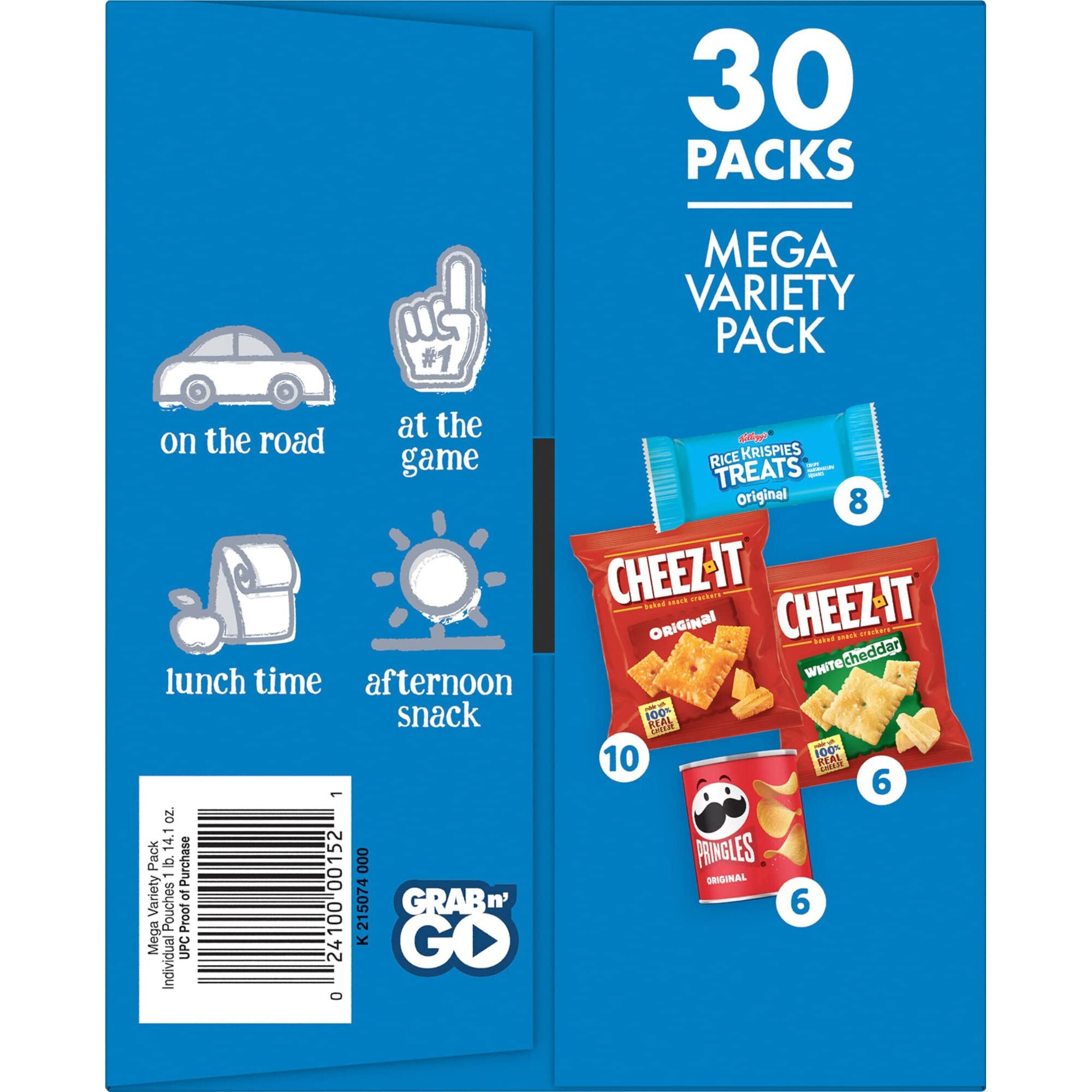 Kellogg's Snacks, Lunch Snacks, Kids Snacks, Mega Pack, Variety Pack, 30.1Oz Box (30 Packs)