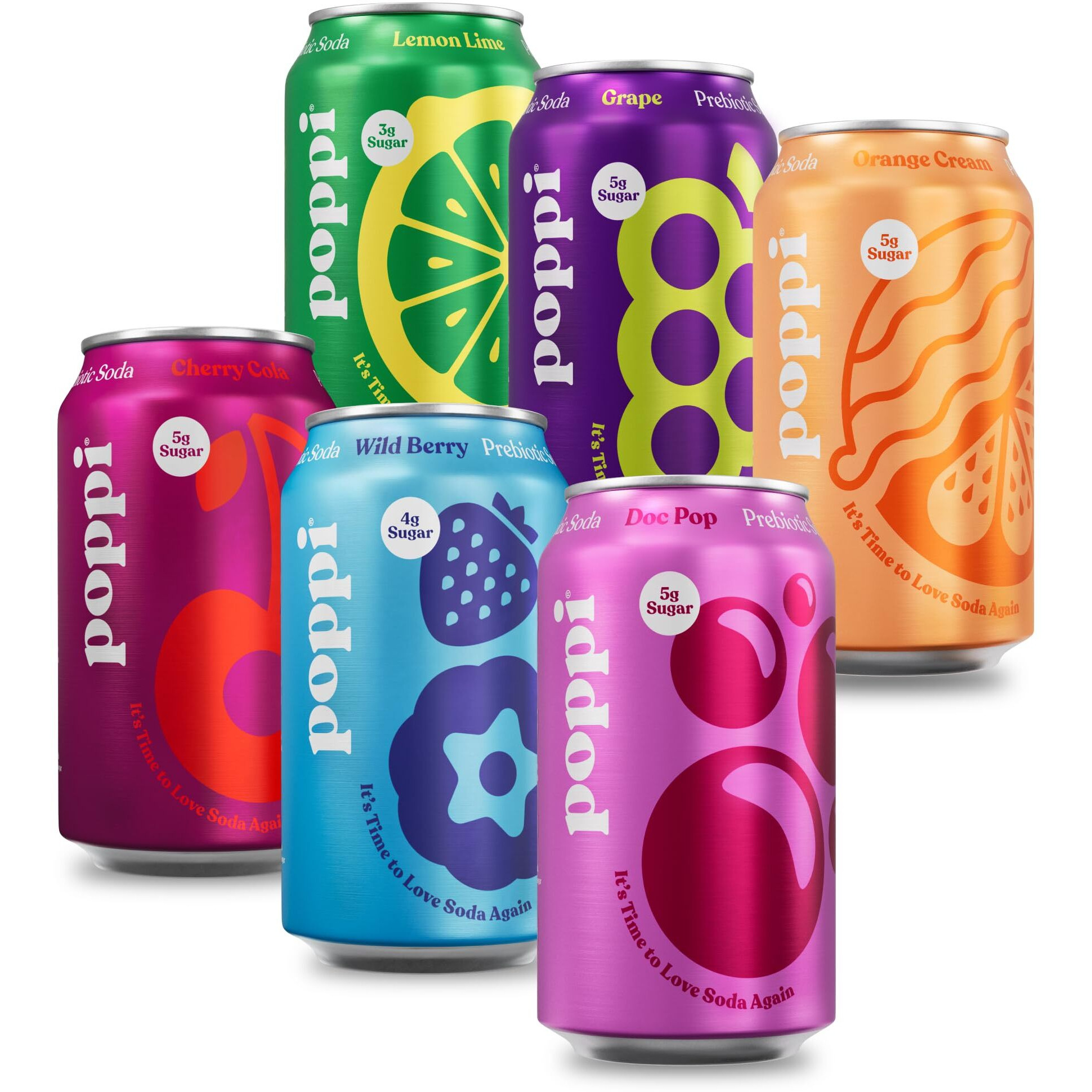 Poppi Sparkling Prebiotic Soda, Beverages W/Apple Cider Vinegar, Seltzer Water & Fruit Juice, New Crowd Pleasers Variety, 12 Oz (12 Pack)