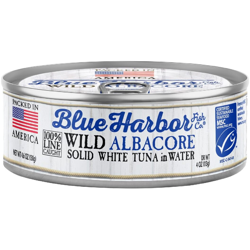 Blue Harbor Fish Co. Wild Albacore Solid White Tuna In Water With Sea Salt - 4.6 Oz Can (Pack Of 12)
