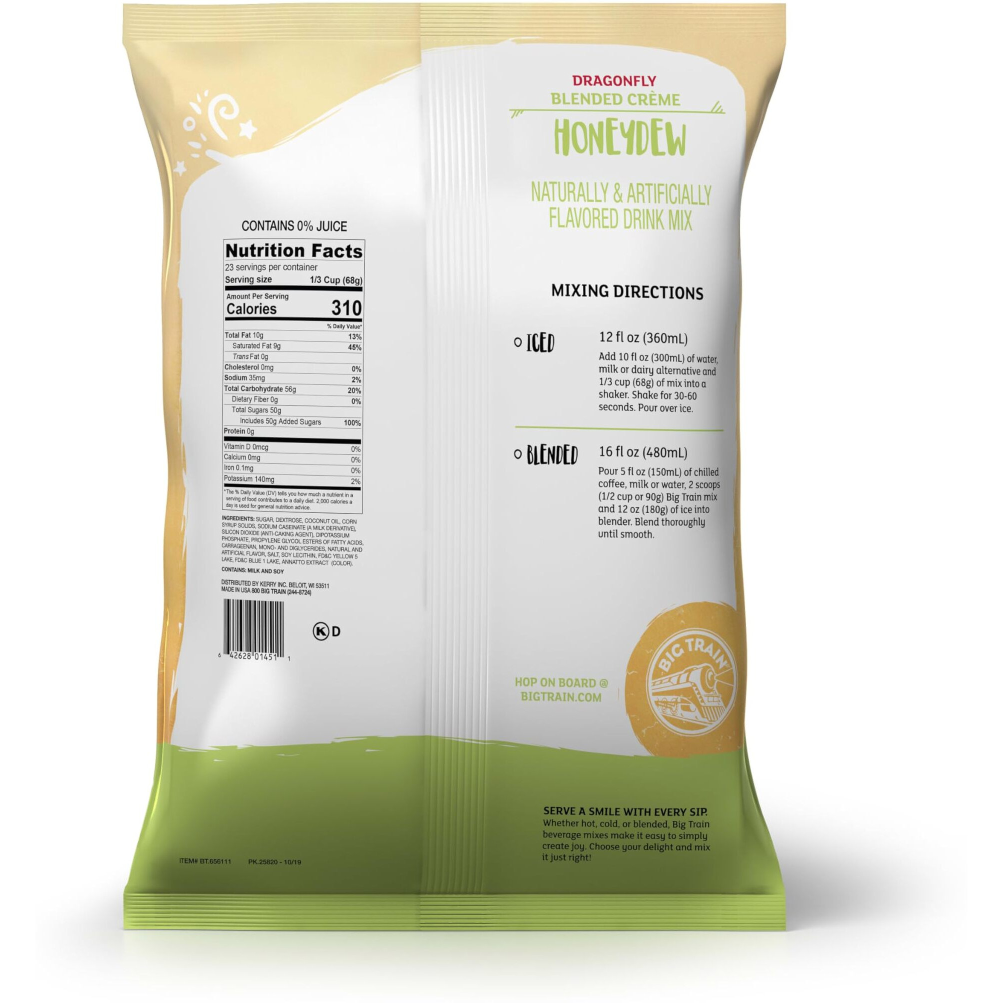 Big Train Dragonfly Honeydew Blended Crme Beverage Mix, 3.5 Pound (Pack Of 1)