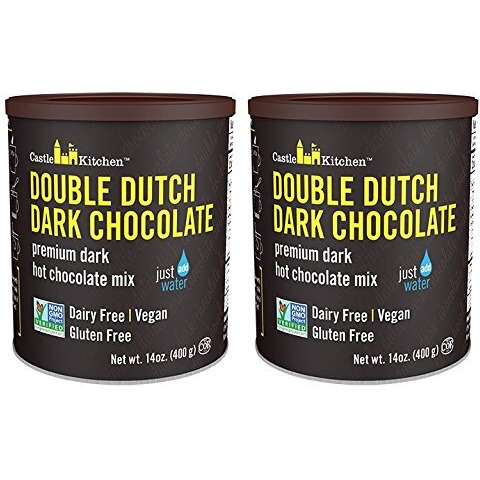 Castle Kitchen Double Dutch Dark Chocolate - Dairy-Free, Vegan Premium Hot Chocolate Mix - Just Add Water (Pack Of 2)