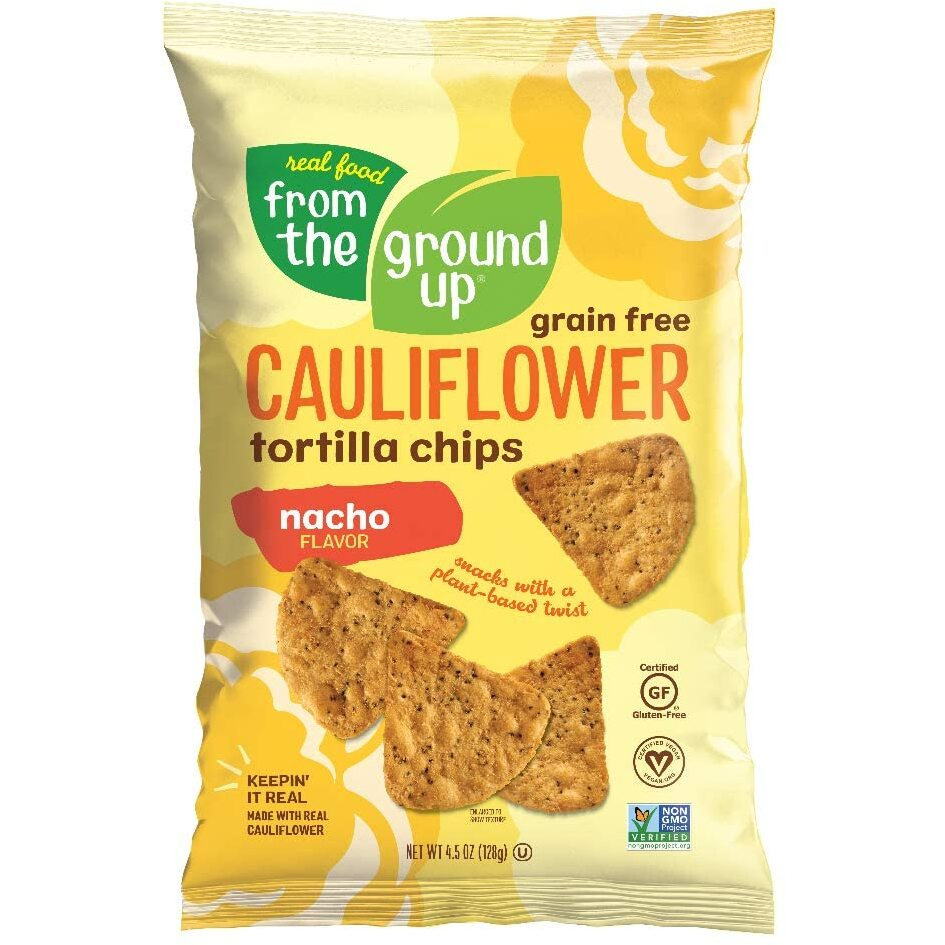 Real Food From The Ground Up Cauliflower Tortilla Chips - 6Count, 4.5 Oz Bags (Nacho)