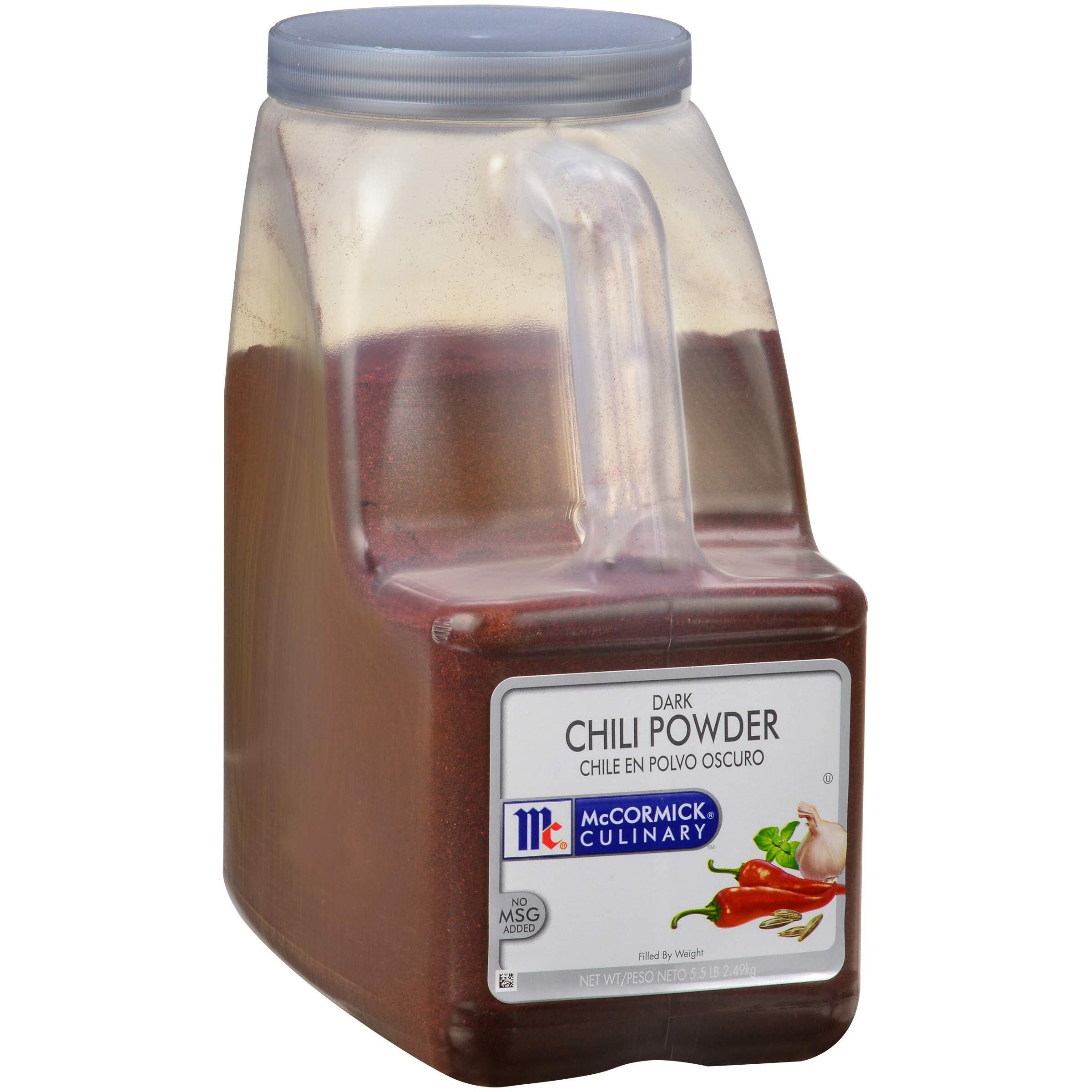 Mccormick Culinary Dark Chili Powder, 5.5 Lb - One 5.5 Pound Container Of Bulk Dark Chili Powder Seasoning For A Sweet, Earthy Flavor, Best On Nachos, Enchiladas, Mexican Dishes And More