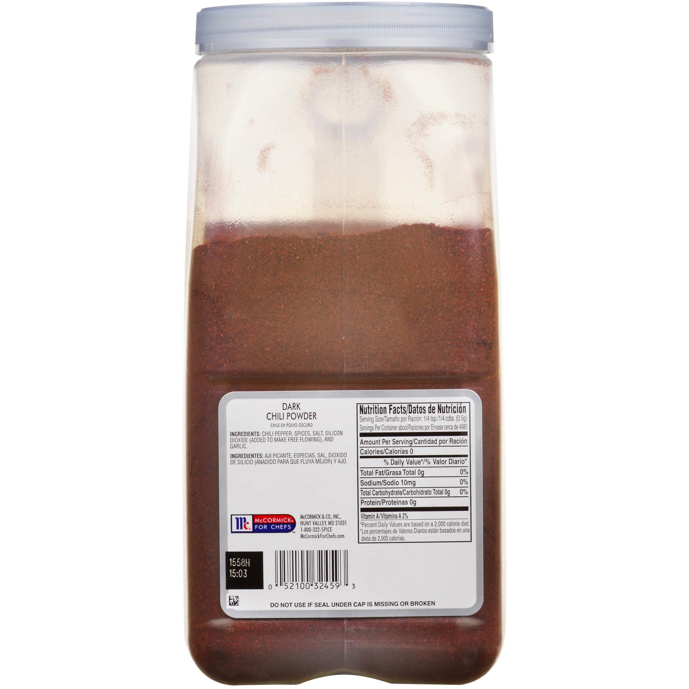 Mccormick Culinary Dark Chili Powder, 5.5 Lb - One 5.5 Pound Container Of Bulk Dark Chili Powder Seasoning For A Sweet, Earthy Flavor, Best On Nachos, Enchiladas, Mexican Dishes And More
