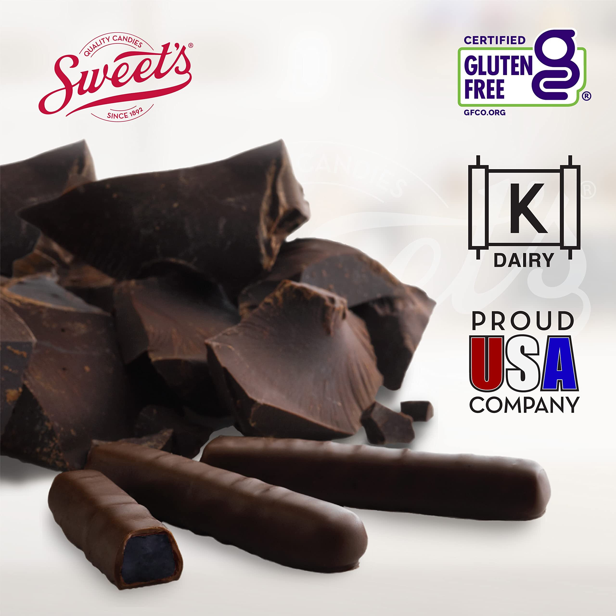 Sweet Candy Dark Chocolate Blueberry Sticks - Chocolate Covered Candy - Blueberry Flavor With Dark Chocolate Coating - Old Fashioned Sweet Treat - One (1) 10.5Oz Box